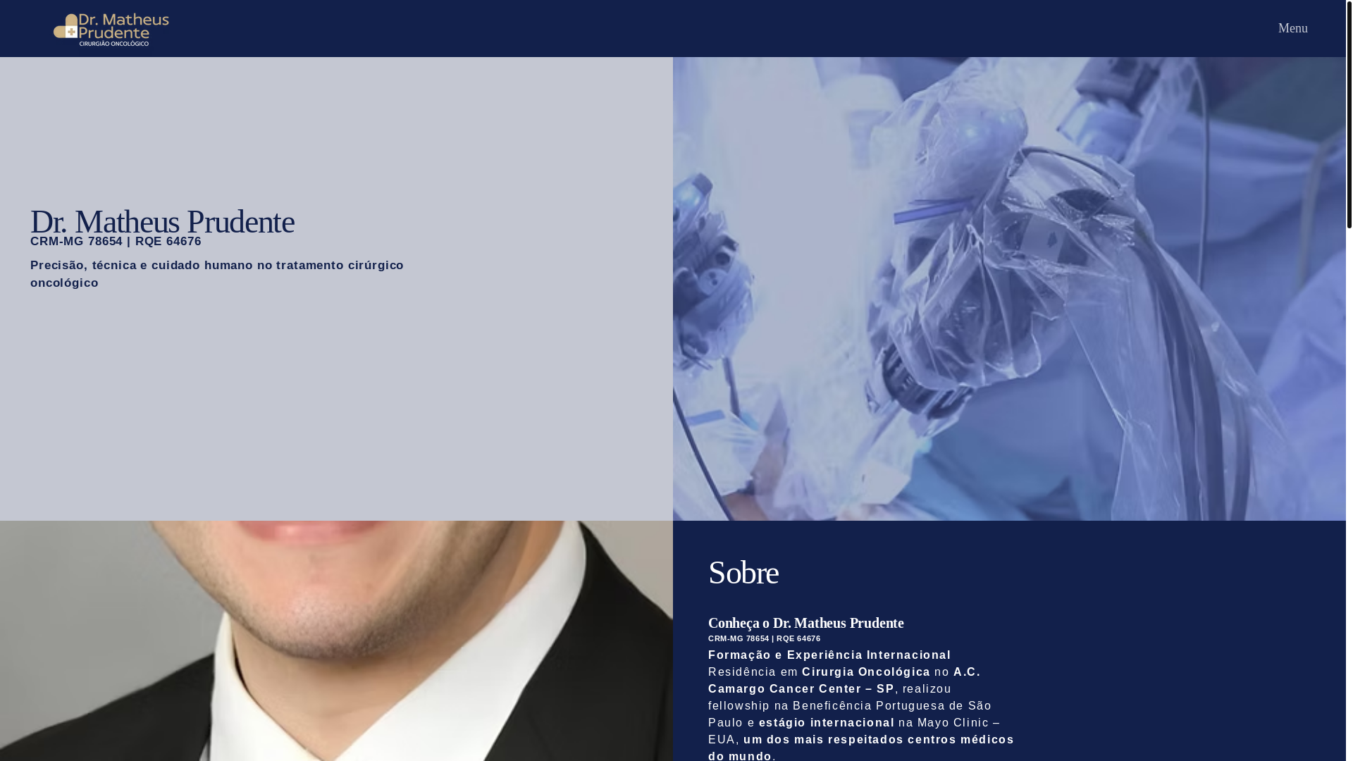 website screenshot of https://drmatheusprudente.com.br/