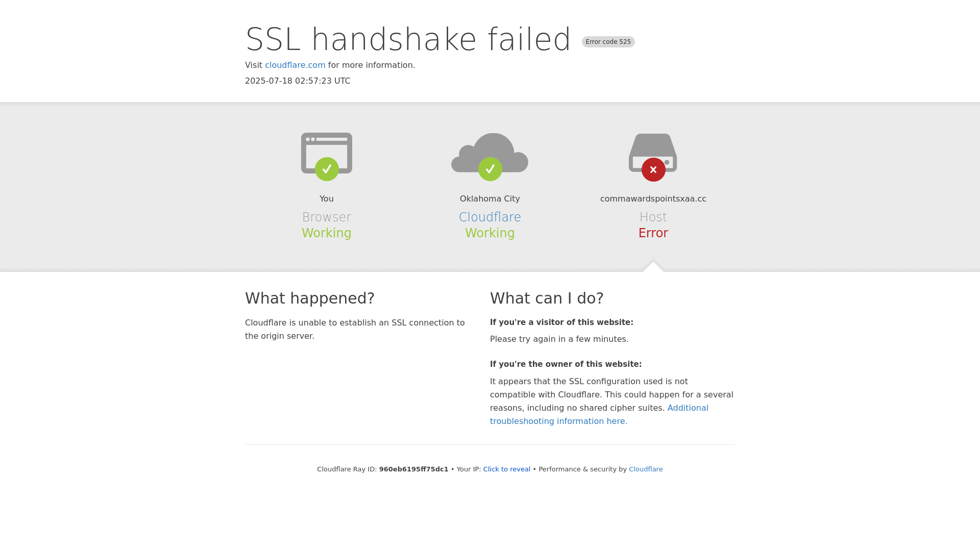 website screenshot of https://commawardspointsxaa.cc/