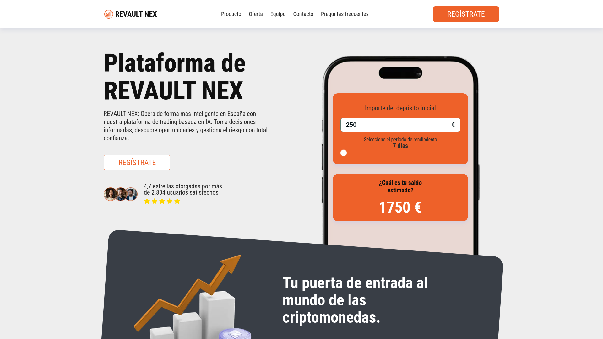 website screenshot of https://revaultnex.es/