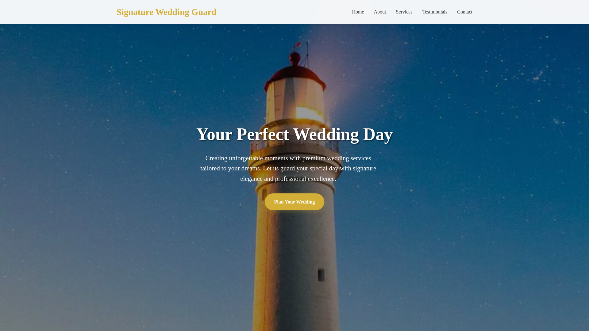website screenshot of https://signatureweddingguard.sbs/