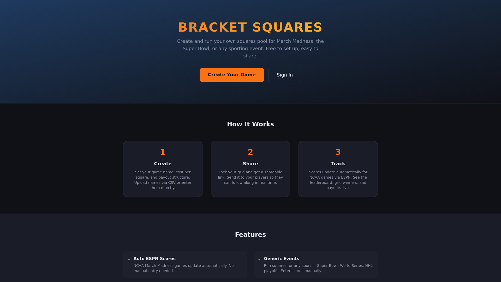 website screenshot of https://bracketsquares.cc/