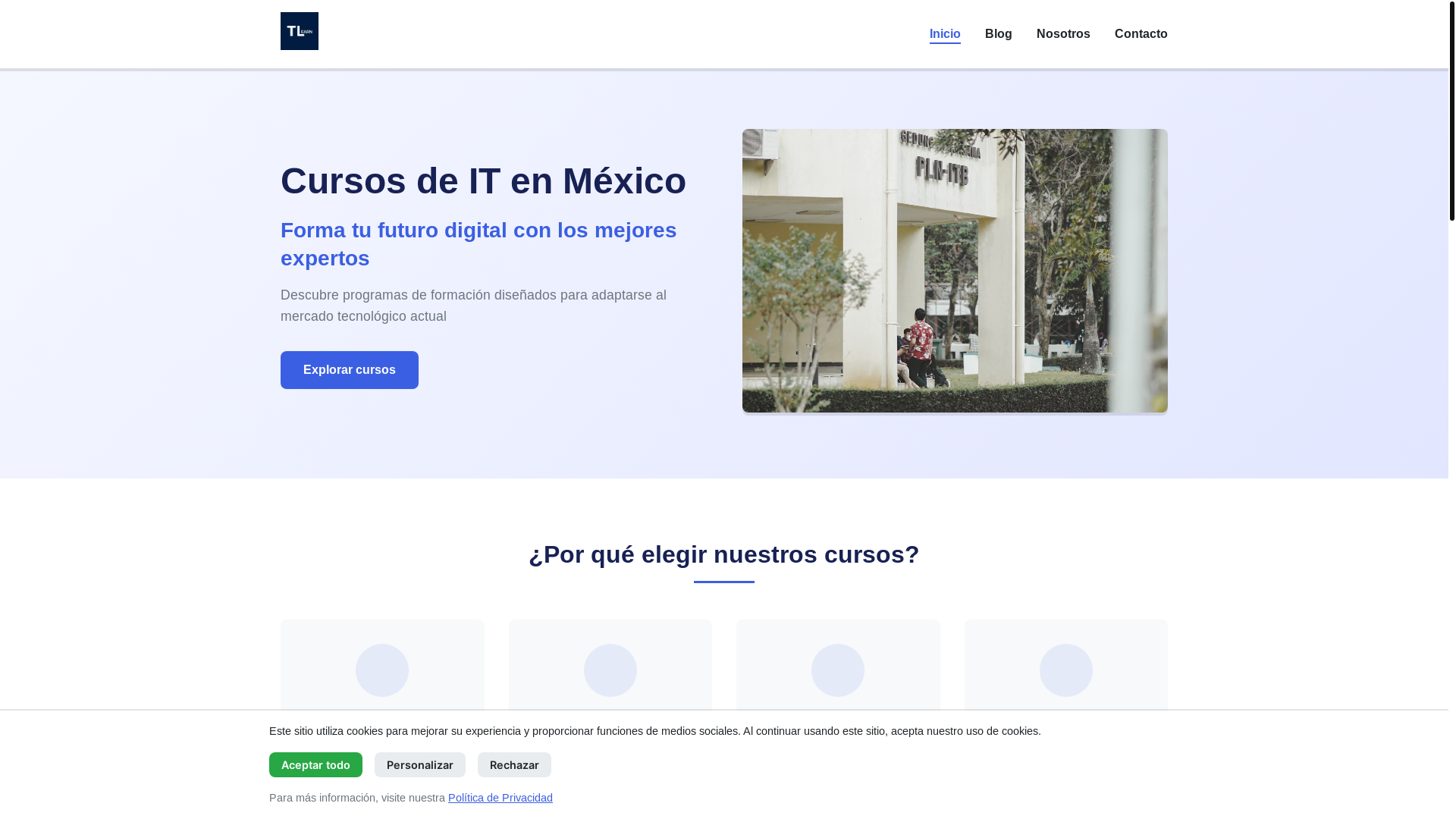 website screenshot of https://techitlearnmexico.com/