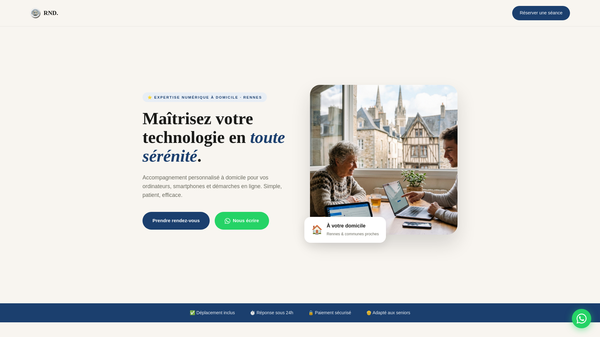 website screenshot of https://accompagnementnumeriquerennes.com