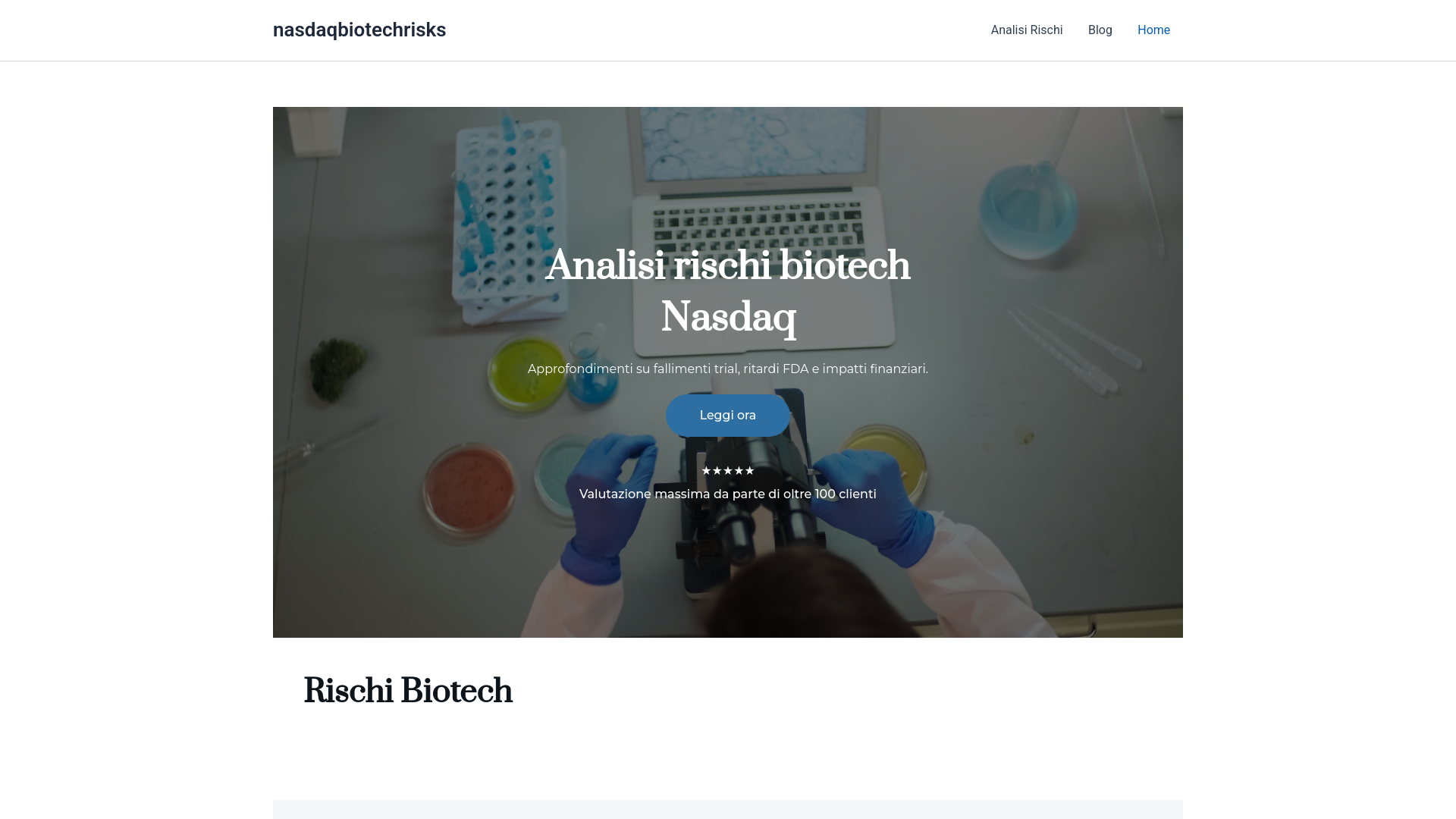 website screenshot of https://nasdaqbiotechrisks.com/