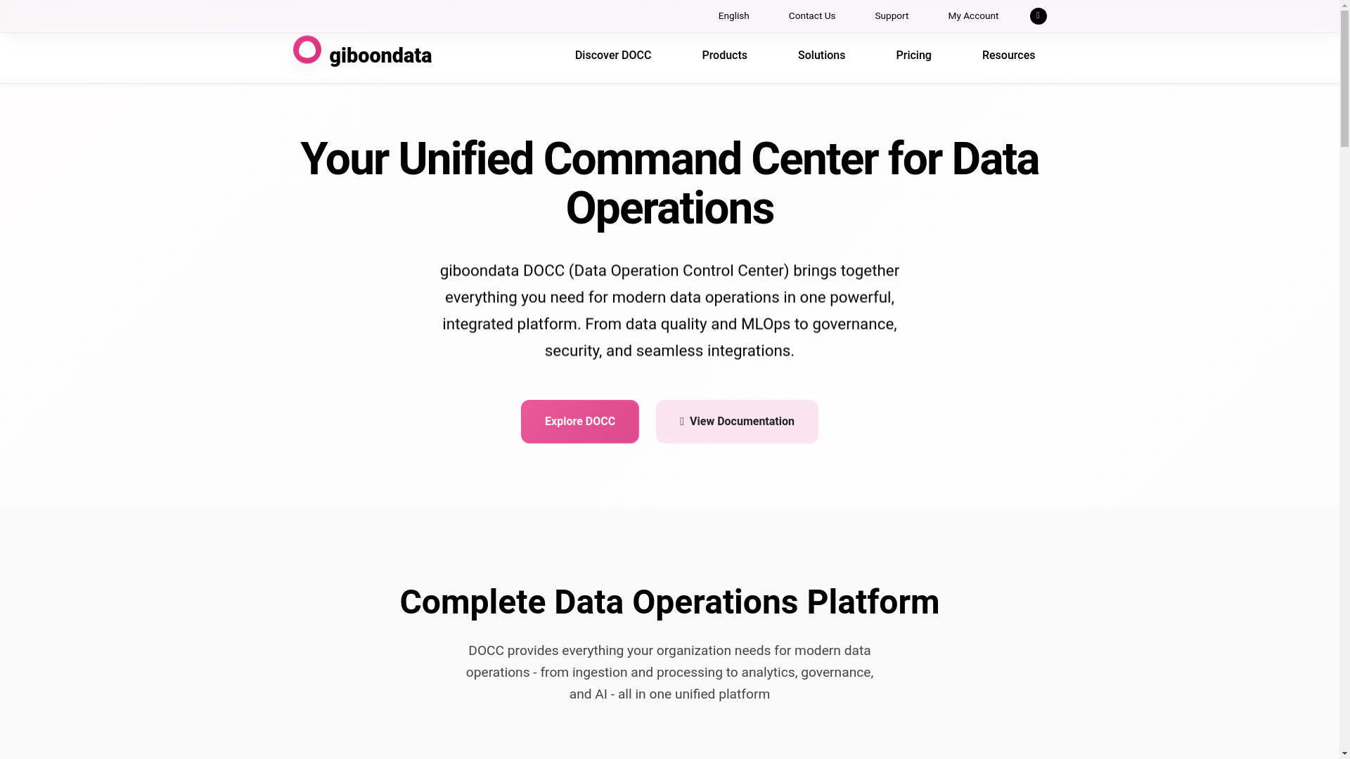 website screenshot of https://giboondata.com/