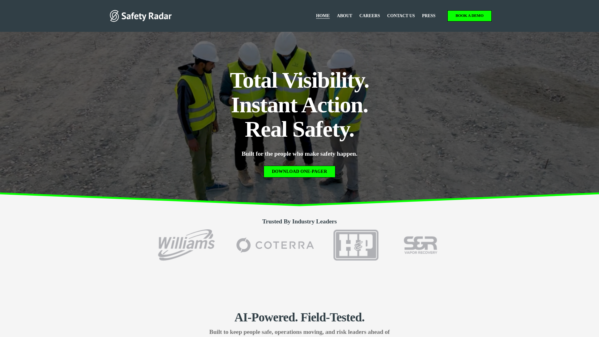 website screenshot of https://safetyradaronline.com/