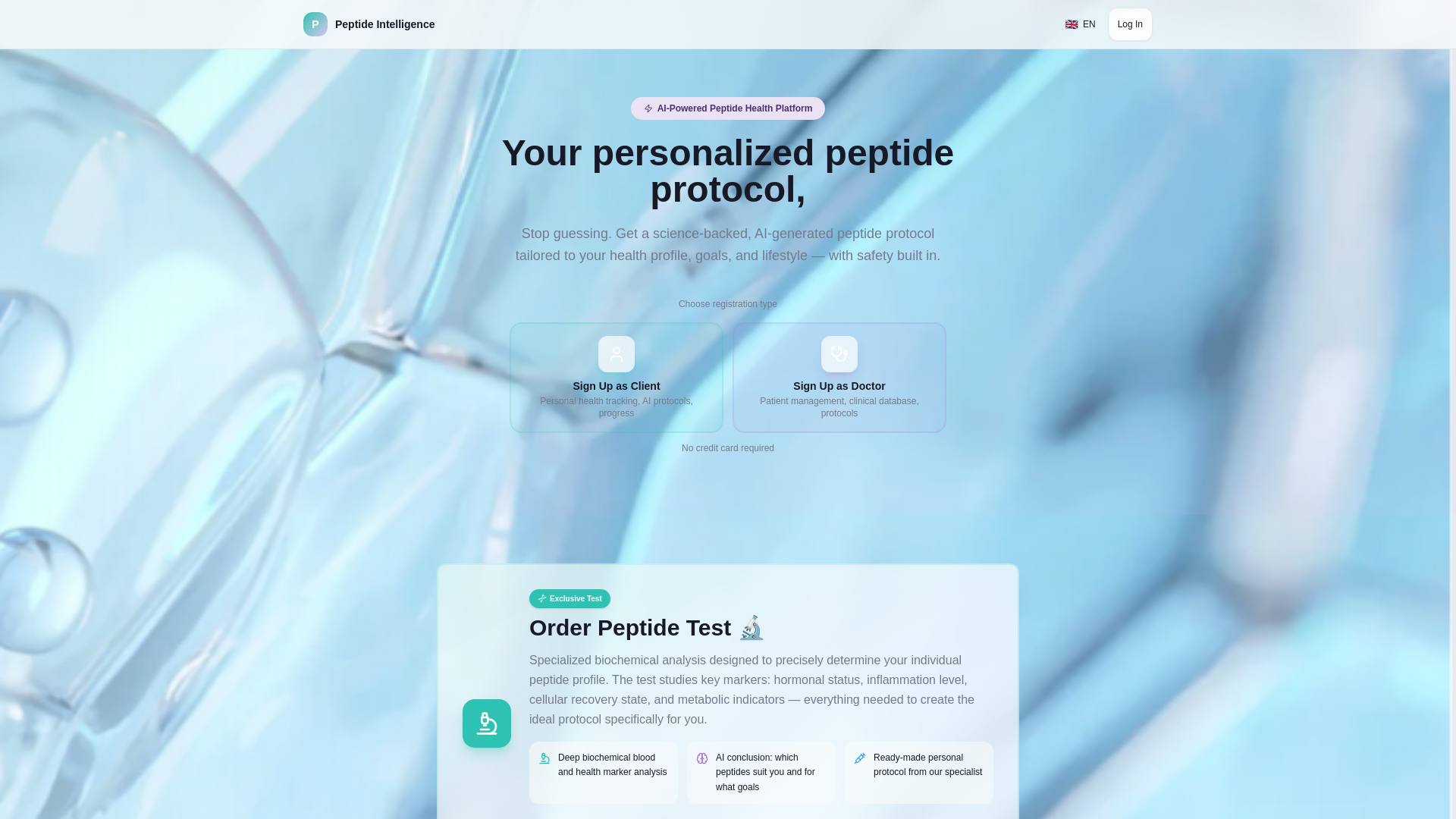 website screenshot of https://doctorpeptides.org