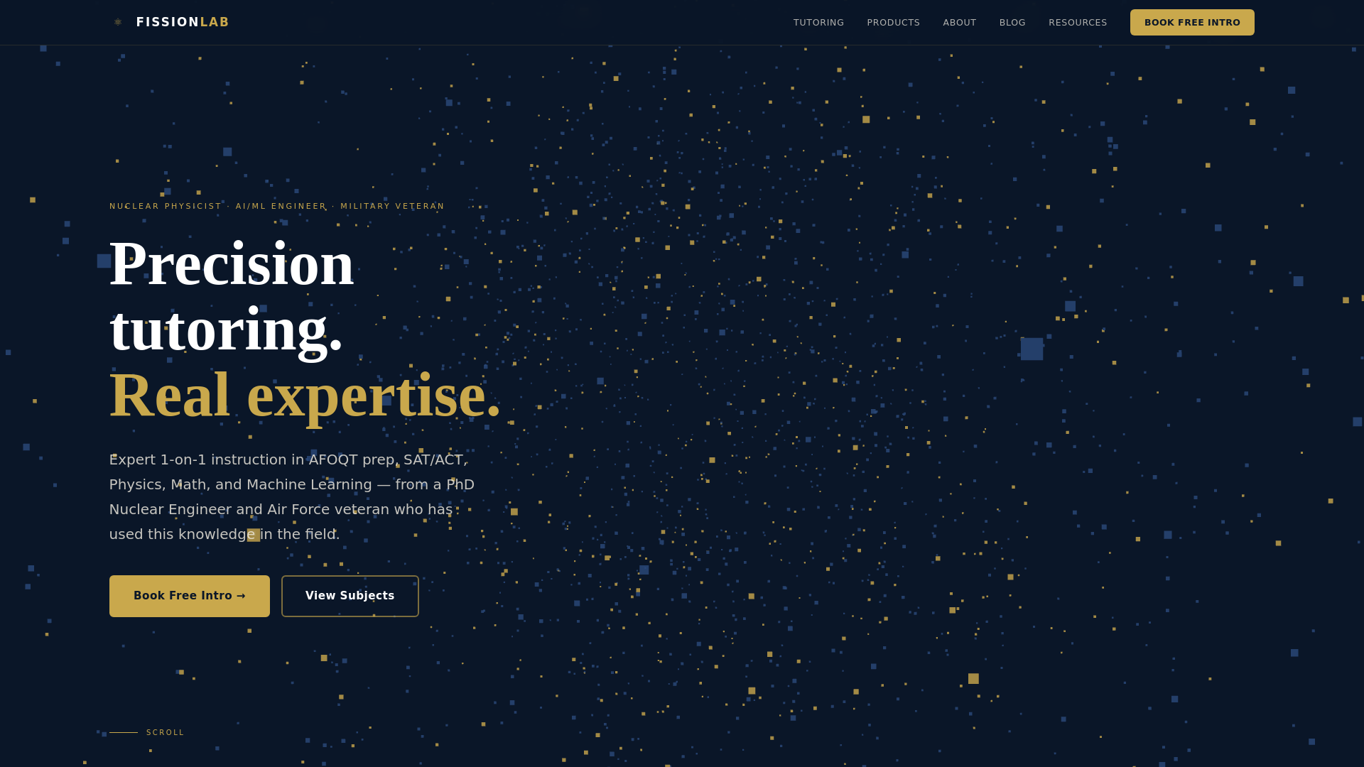 website screenshot of https://fissionlab.net/