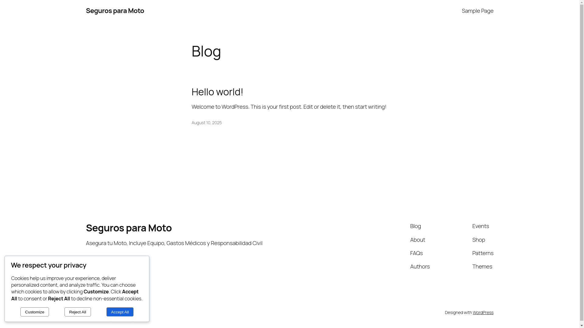 website screenshot of https://seguroparamoto.net/