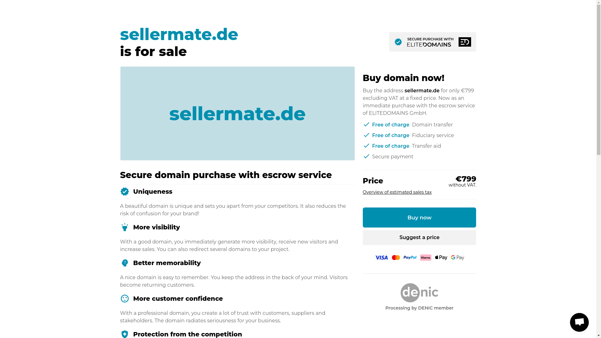 website screenshot of https://sellermate.de/