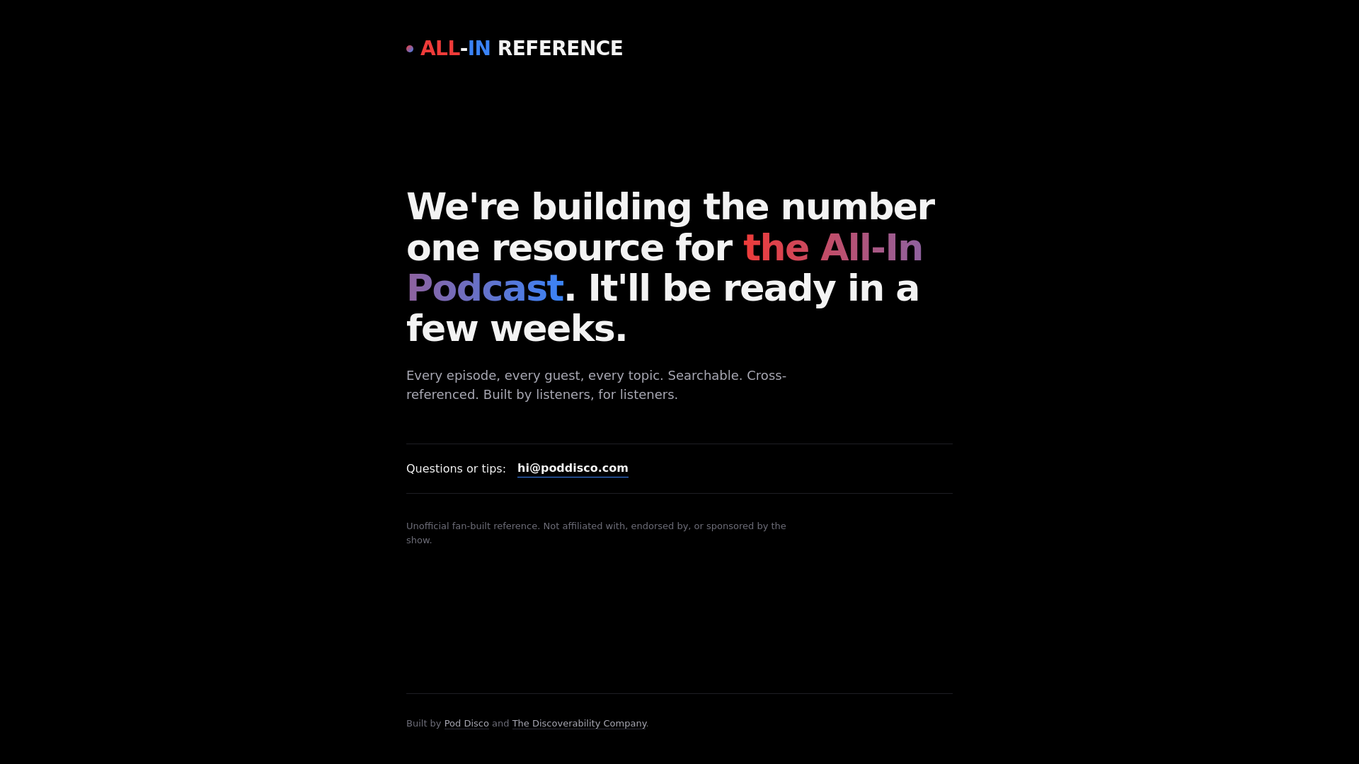 website screenshot of https://poddisco-allin.pages.dev/