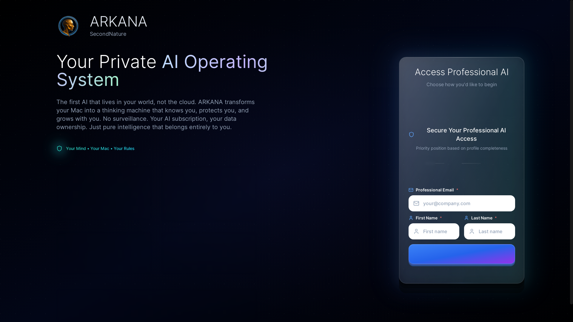 website screenshot of https://arkana-chat.pages.dev/
