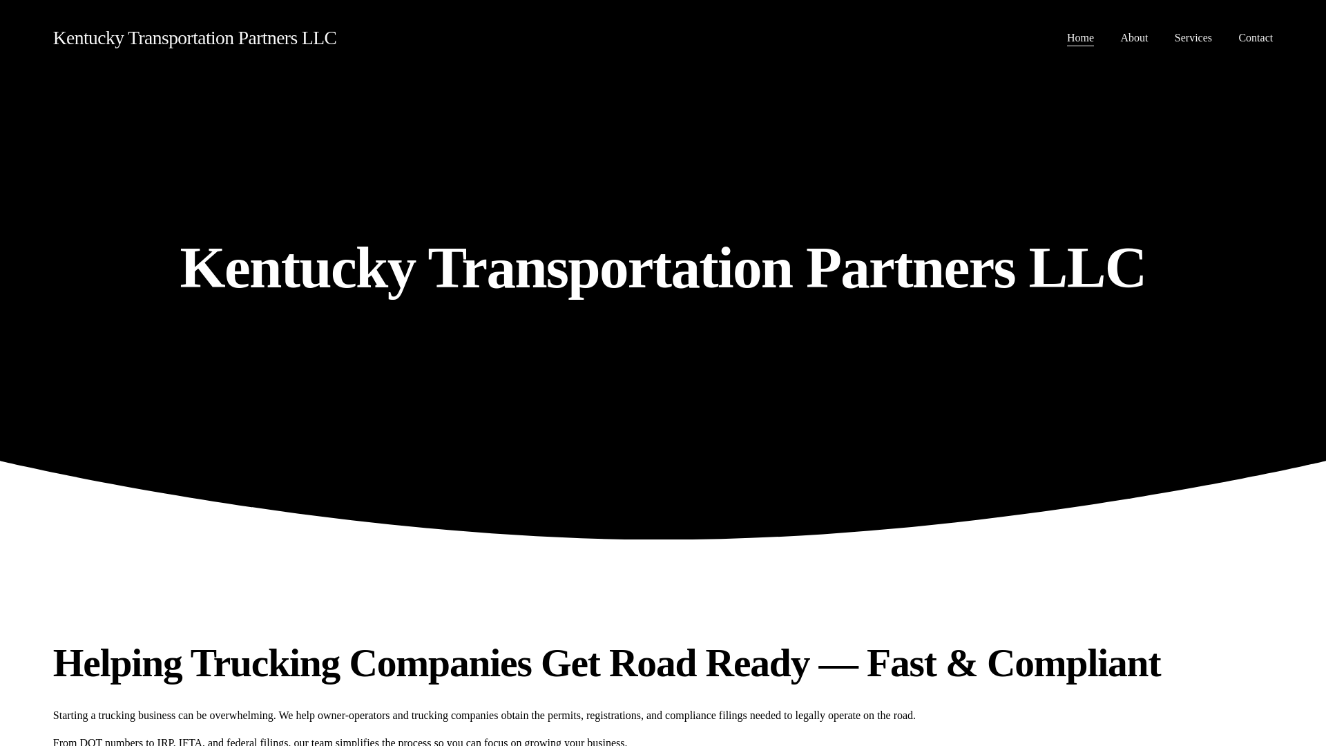 website screenshot of https://kentuckytransportationpartnersllc.com/