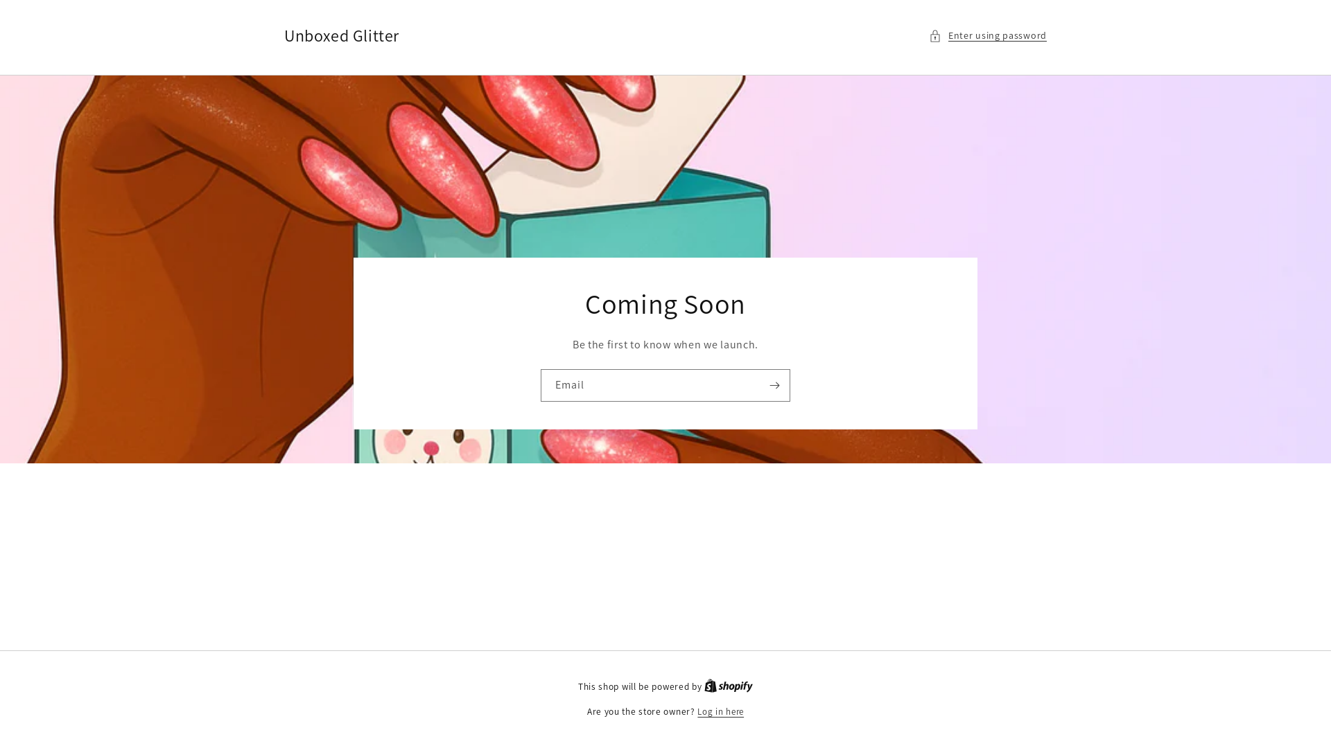 website screenshot of https://unboxedglitter.com/