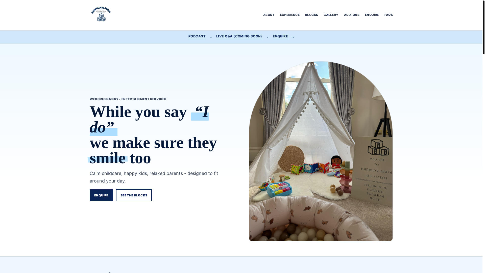 website screenshot of https://babyblocksbridalni.co.uk/