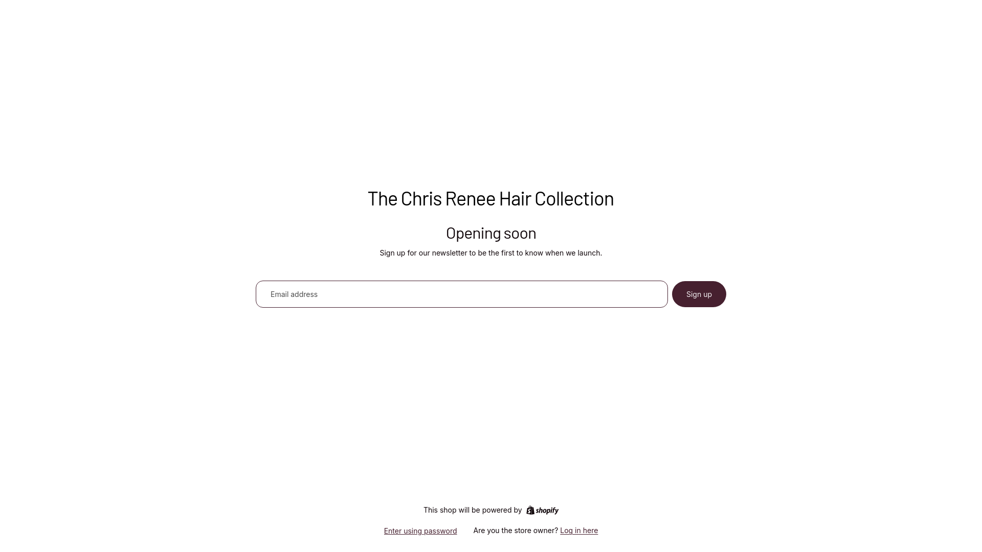 website screenshot of https://shopchrisreneehair.com/