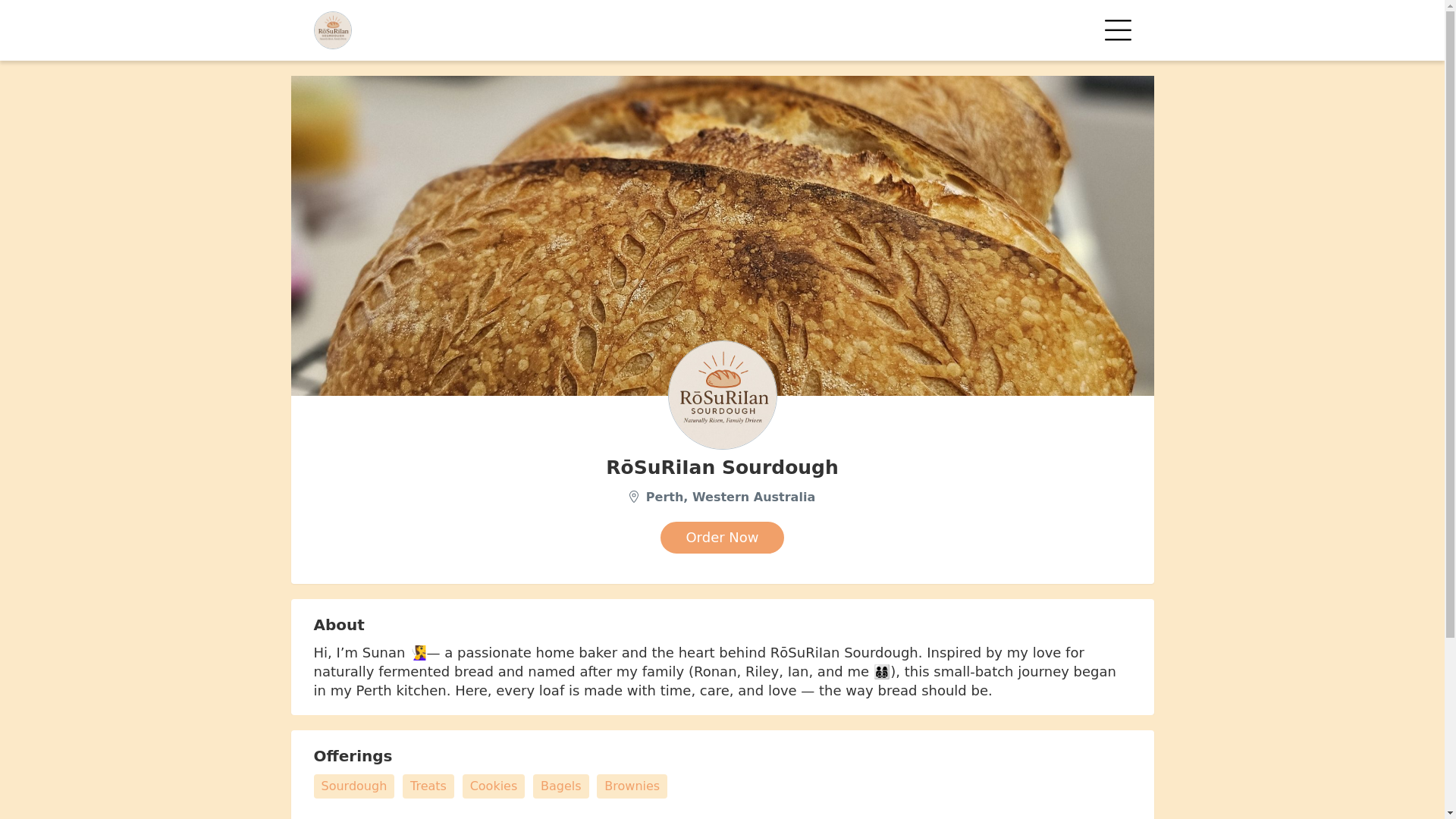 website screenshot of https://rosuriiansourdough.com.au/