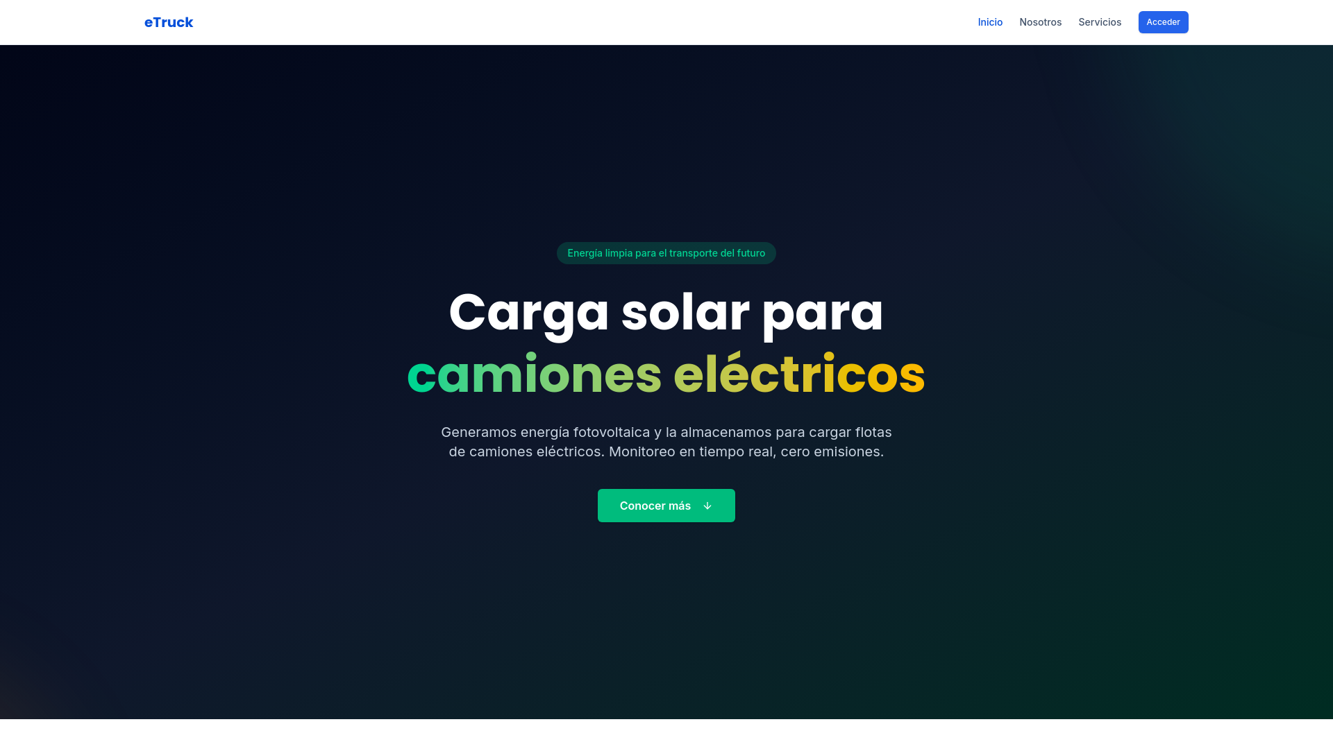 website screenshot of https://etruck.cl/