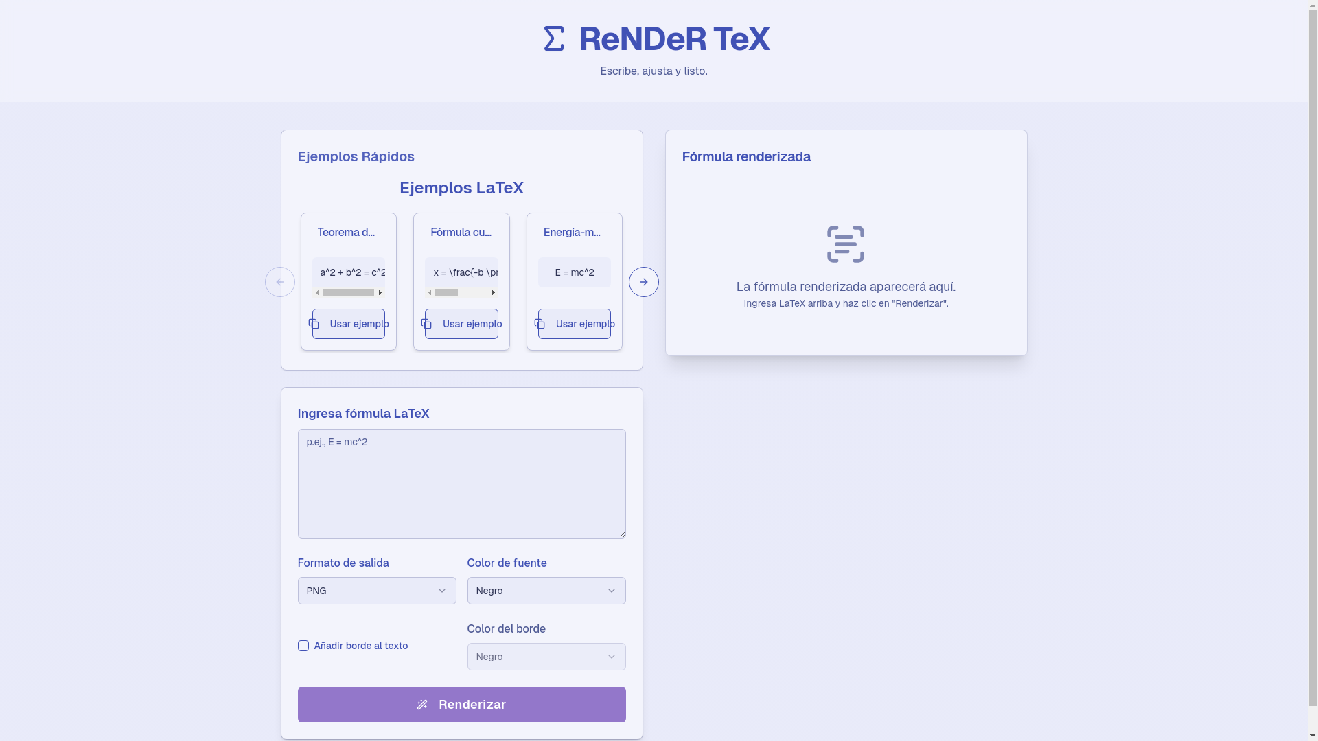 website screenshot of https://rendertex.me/