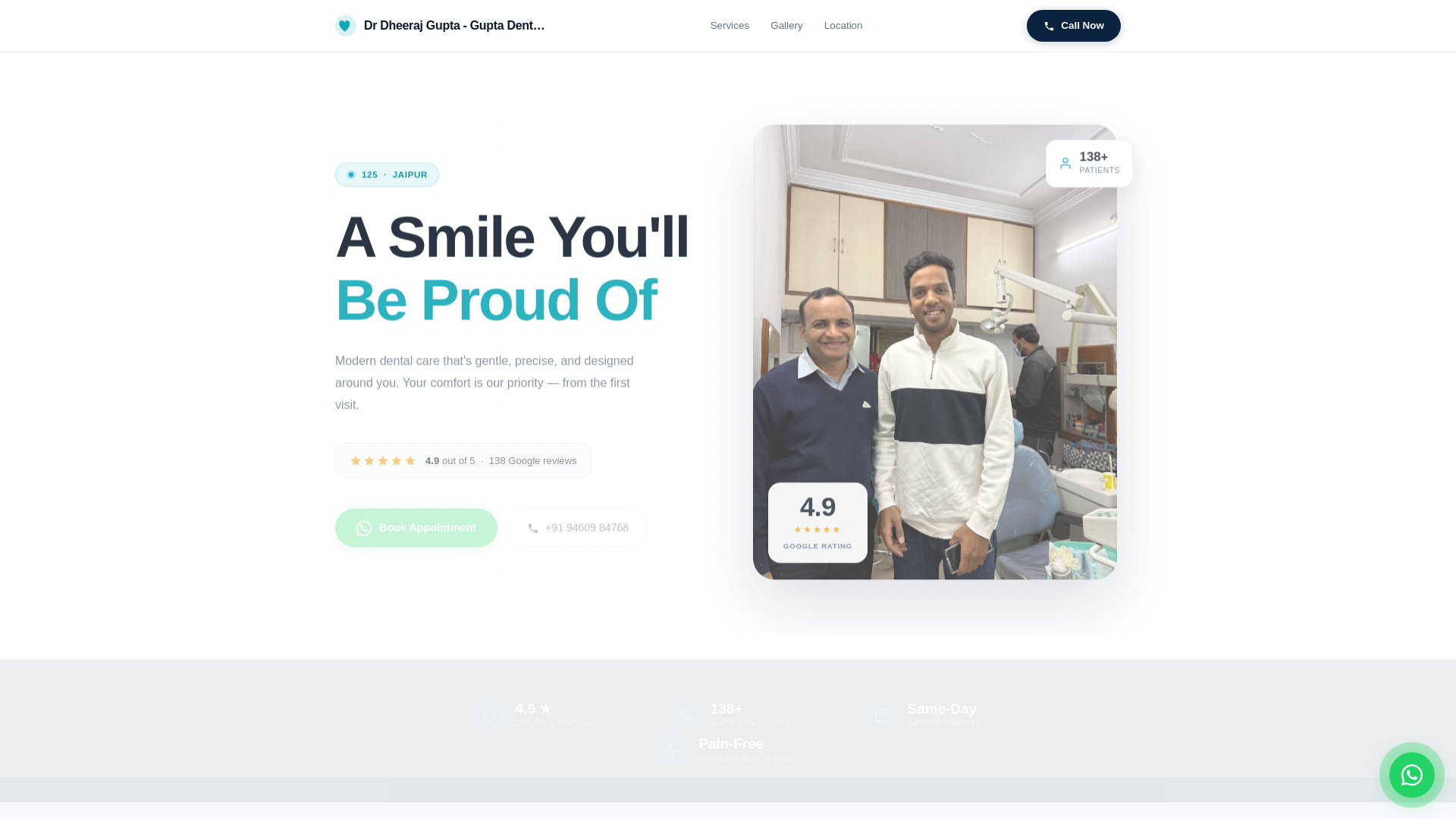 website screenshot of https://dr-dheeraj-gupta-gupta-dental-clinic-jaipur.pages.dev/