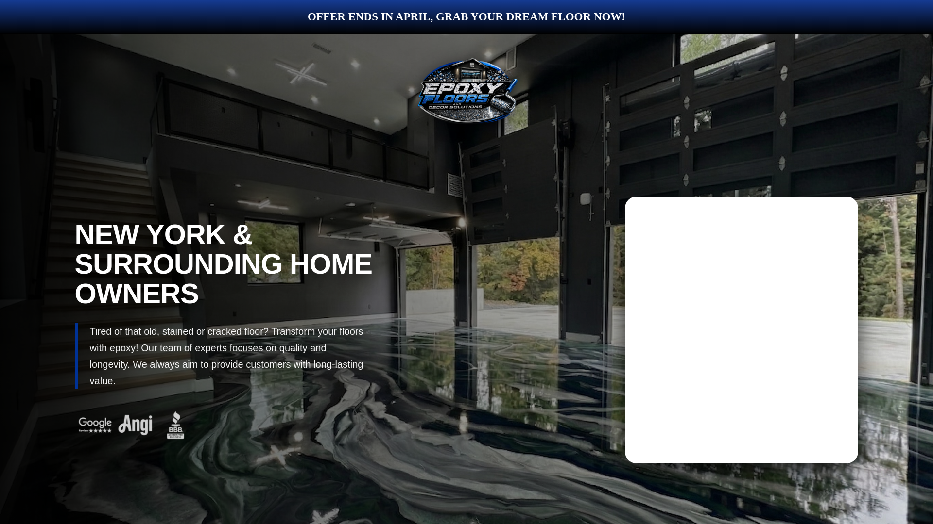 website screenshot of https://epoxyfloorsanddecorsolutions.com/