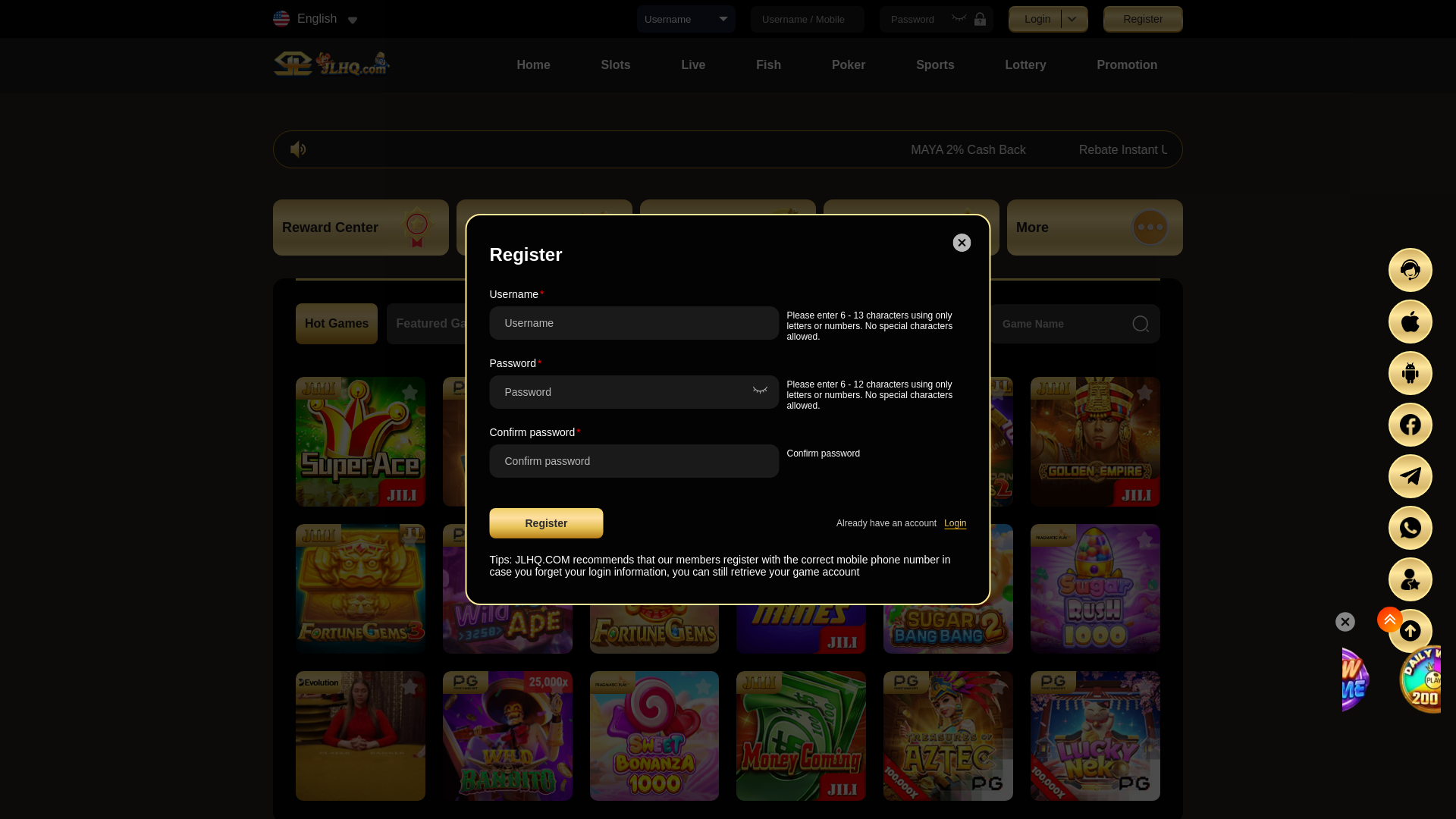 website screenshot of https://hnfsf.co/