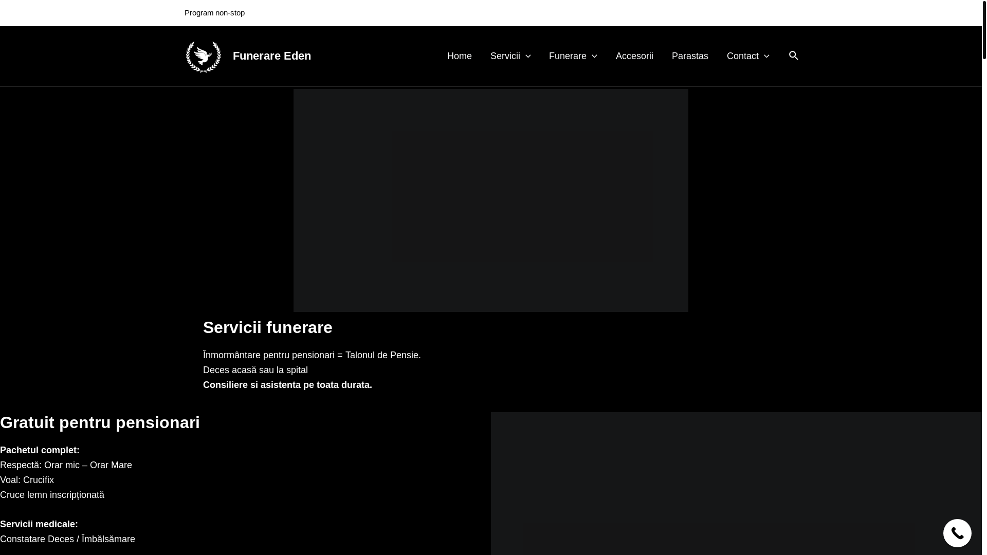website screenshot of https://funerareetern.ro/