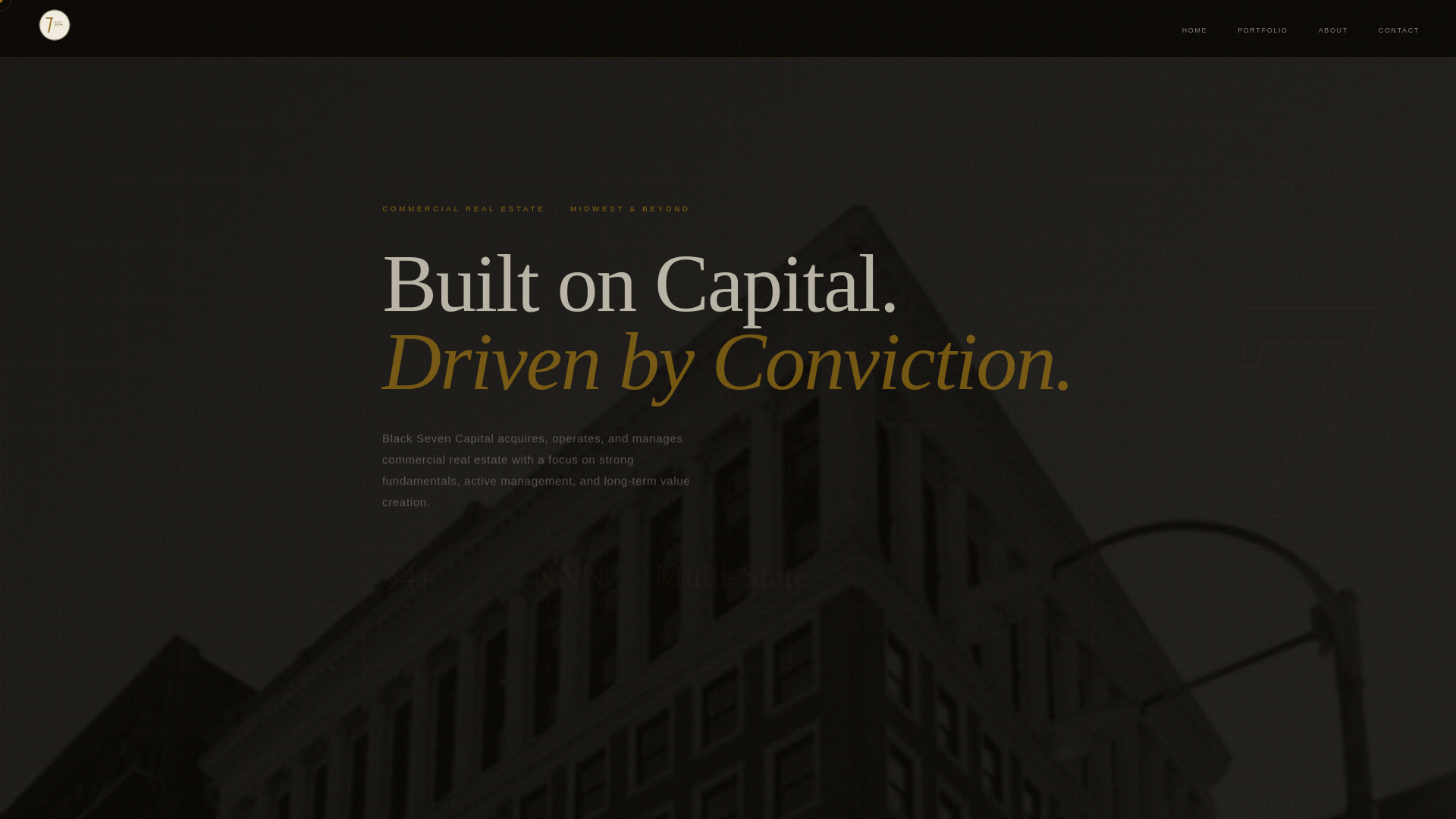 website screenshot of https://blacksevencapital.com/