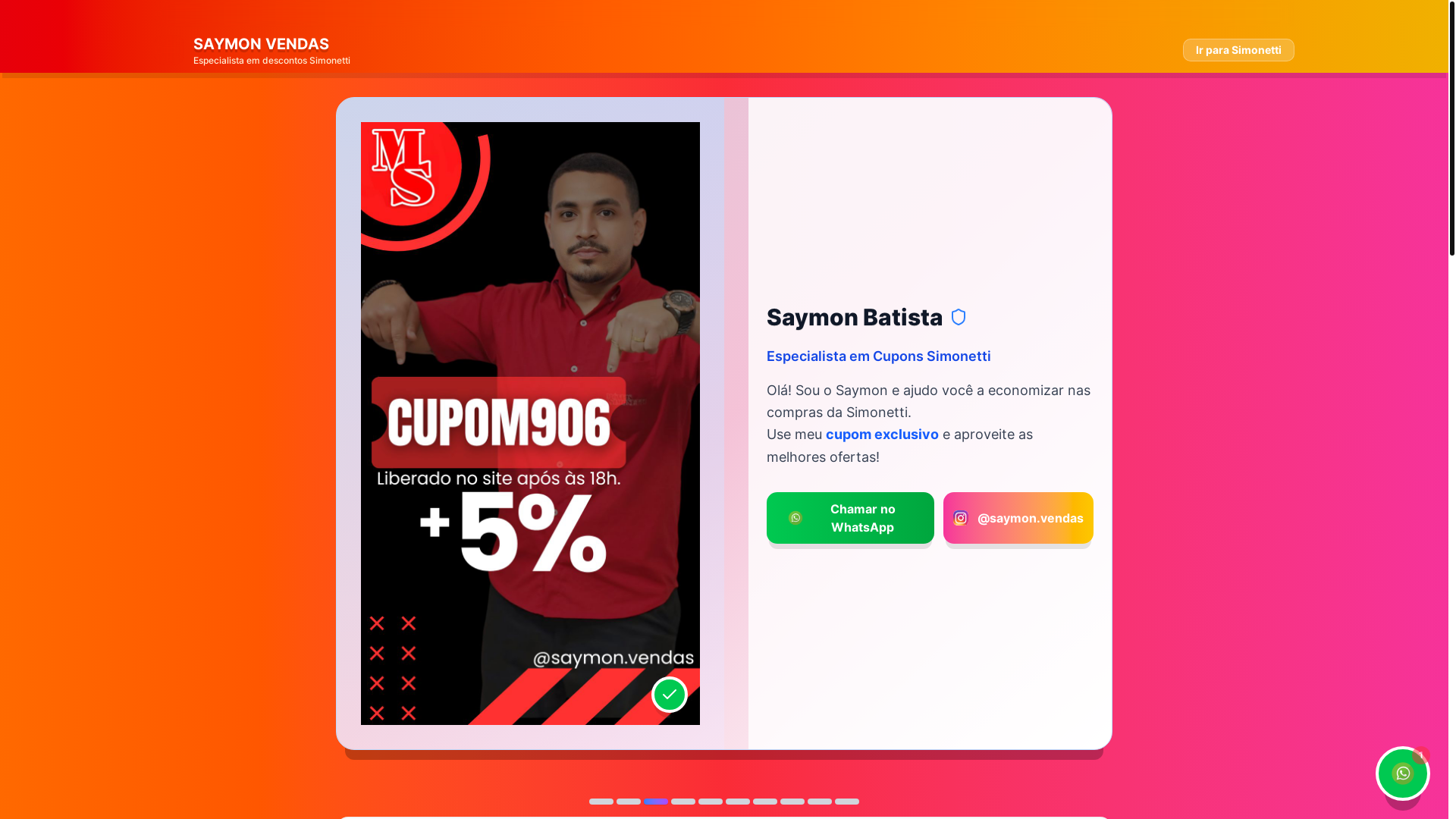 website screenshot of https://saymonvendas.com.br/