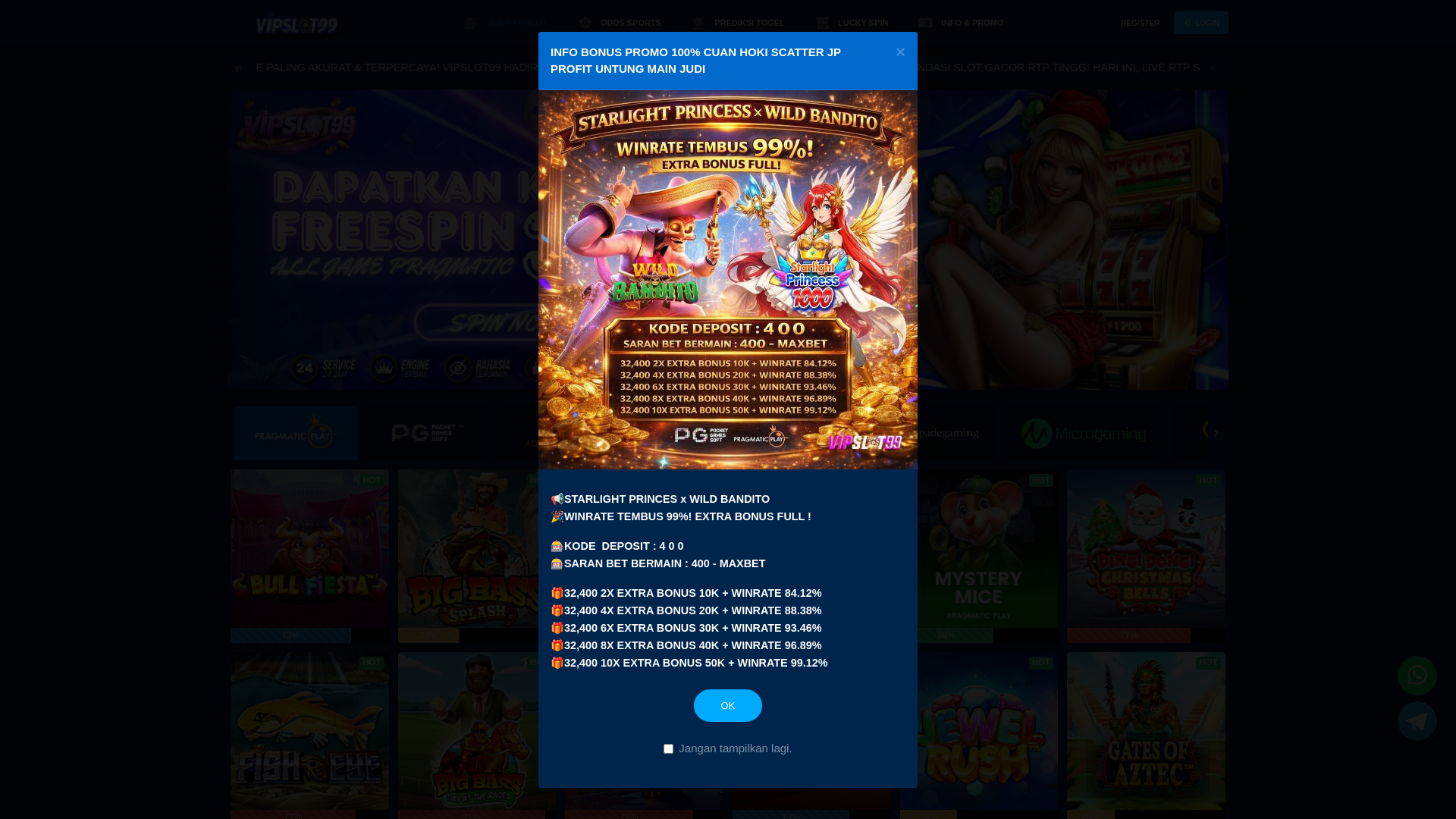 website screenshot of https://vipslot99rtp.com/