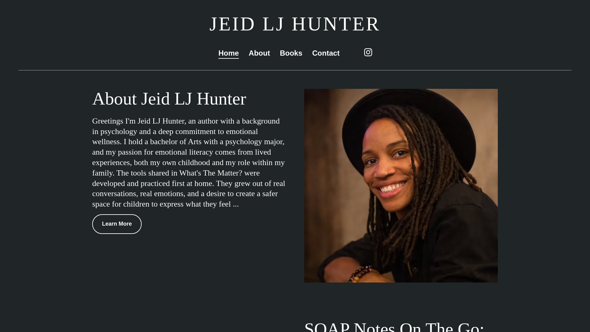 website screenshot of https://jeidwritesbooks.com