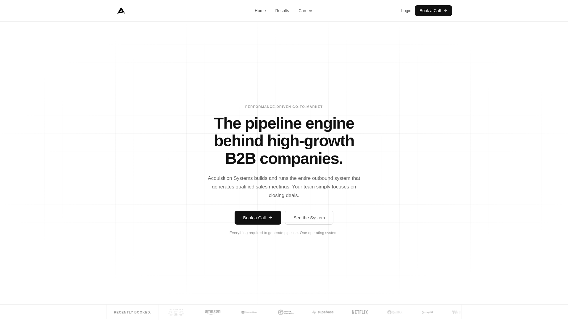 website screenshot of https://acquisitionsystemslabs.com/