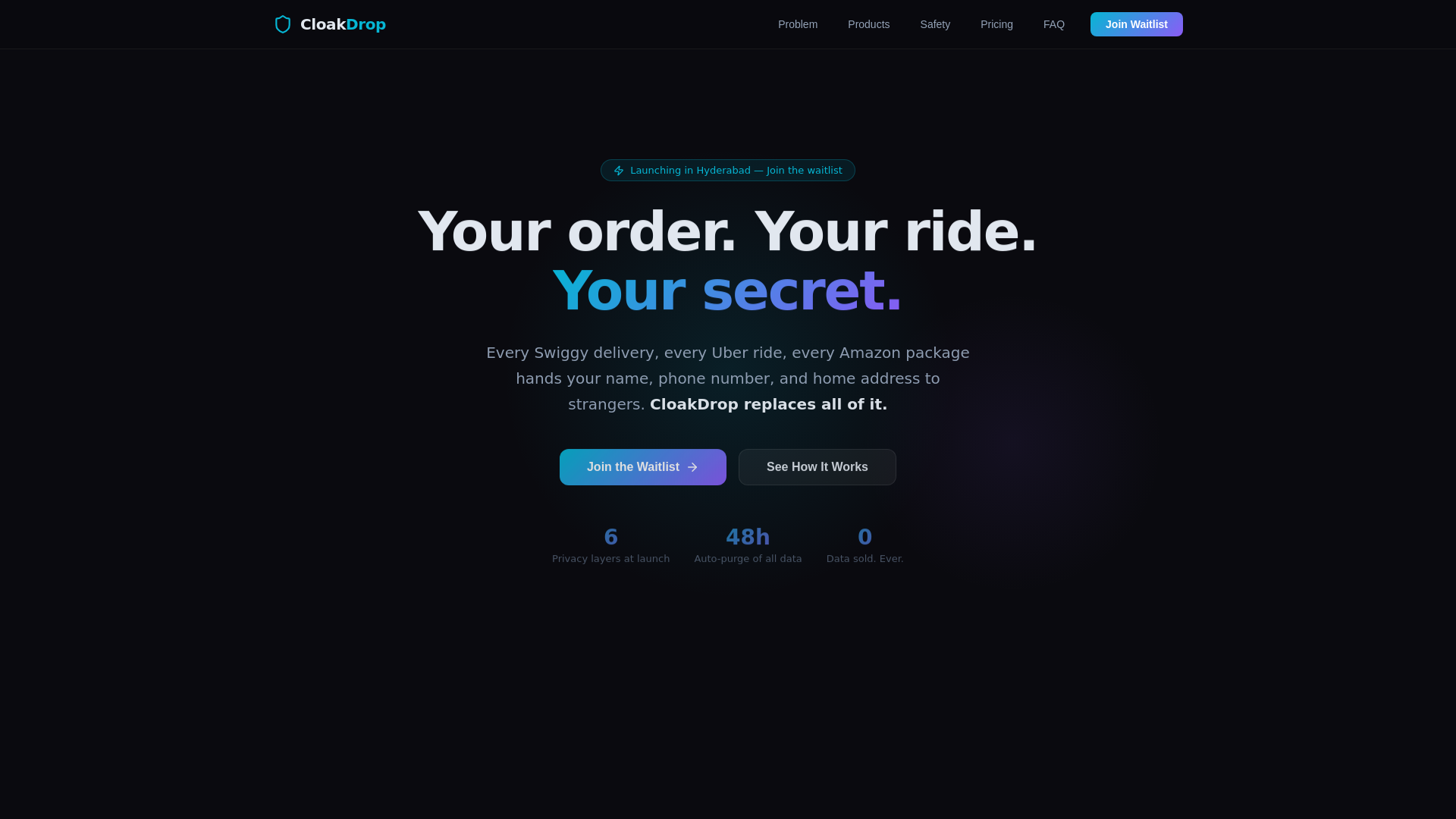 website screenshot of https://cloakdrop.pages.dev/