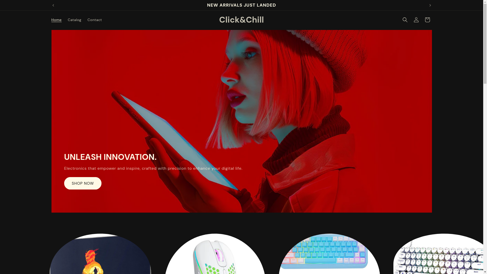 website screenshot of https://clickchill.store/