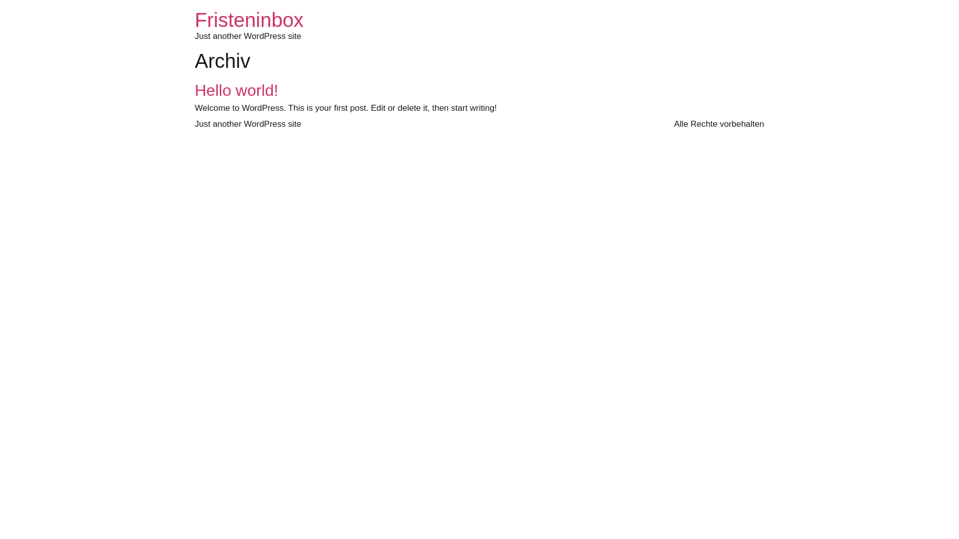 website screenshot of https://fristeninbox.de/