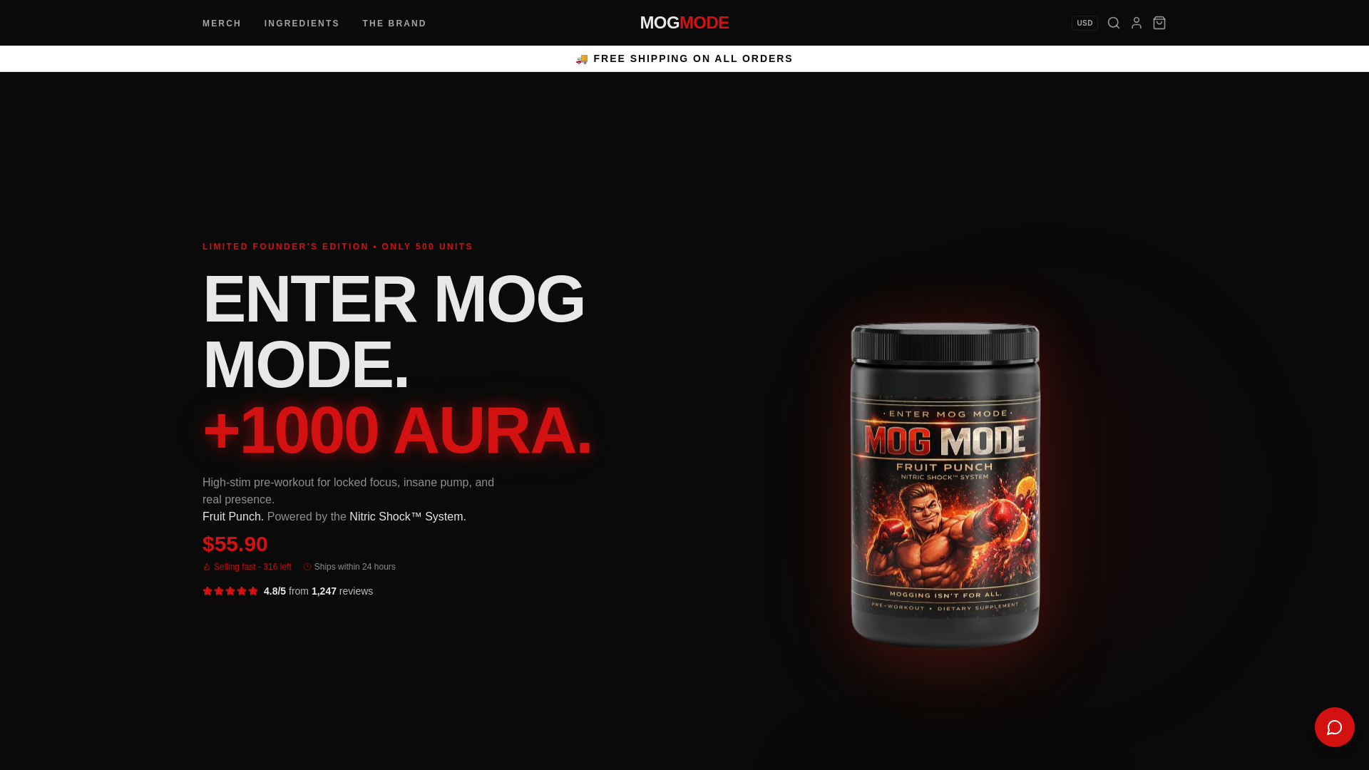 website screenshot of https://getmogmode.com/