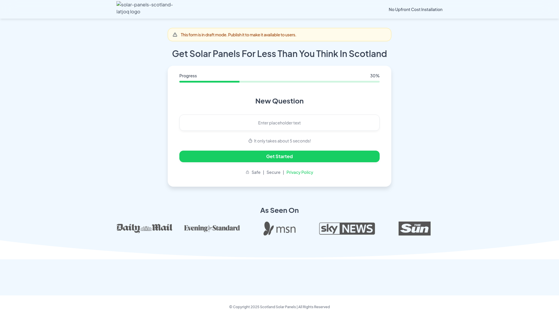 website screenshot of https://scotlandsolarcompare.co.uk/