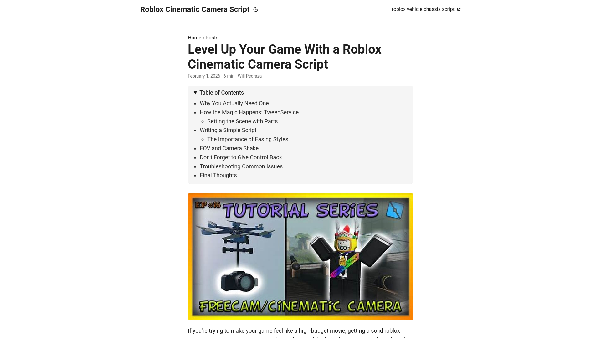 website screenshot of https://roblox-cinematic-camera-script.pages.dev/