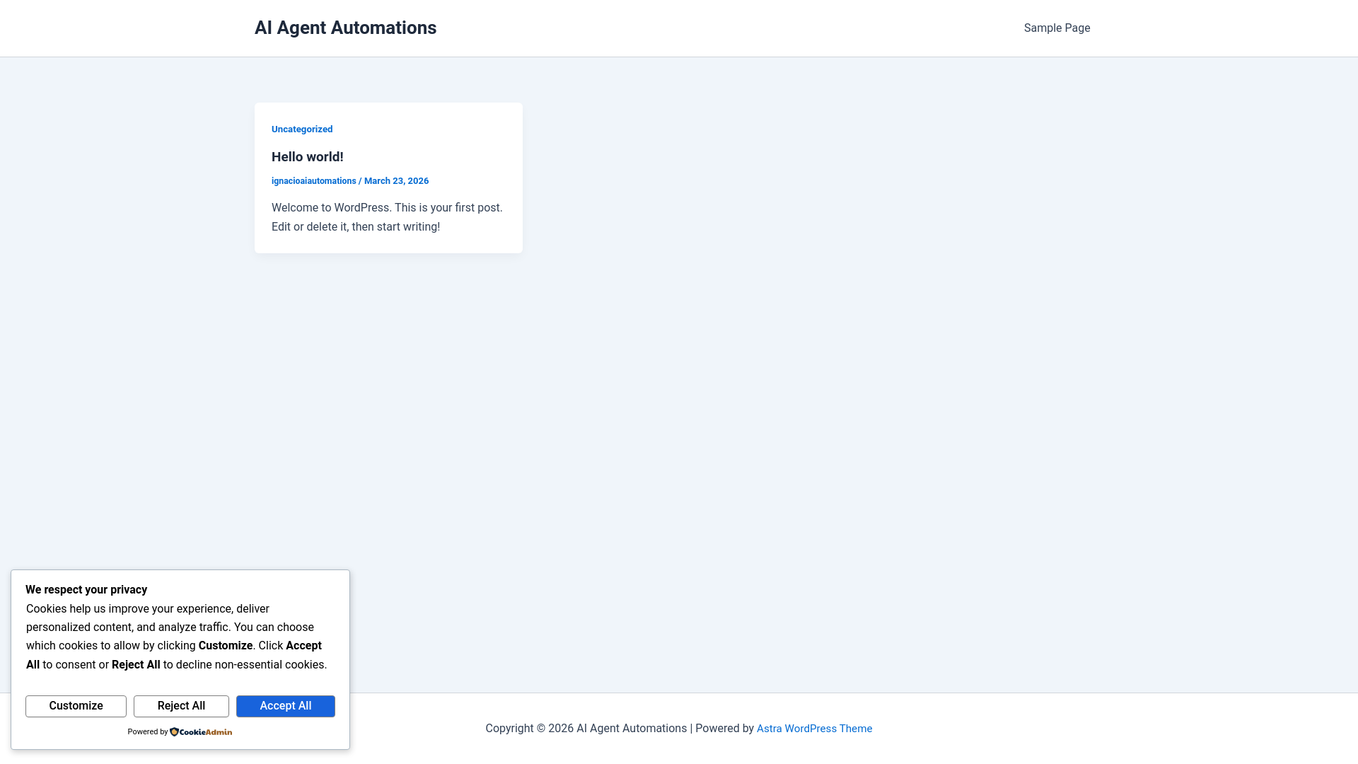 website screenshot of https://aiagentautomations.io