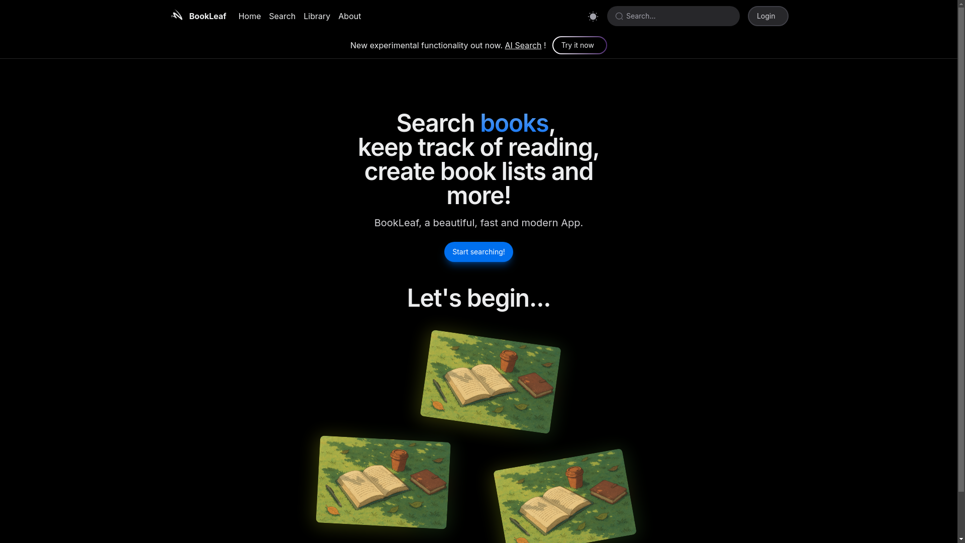 website screenshot of https://bookleaf.app/