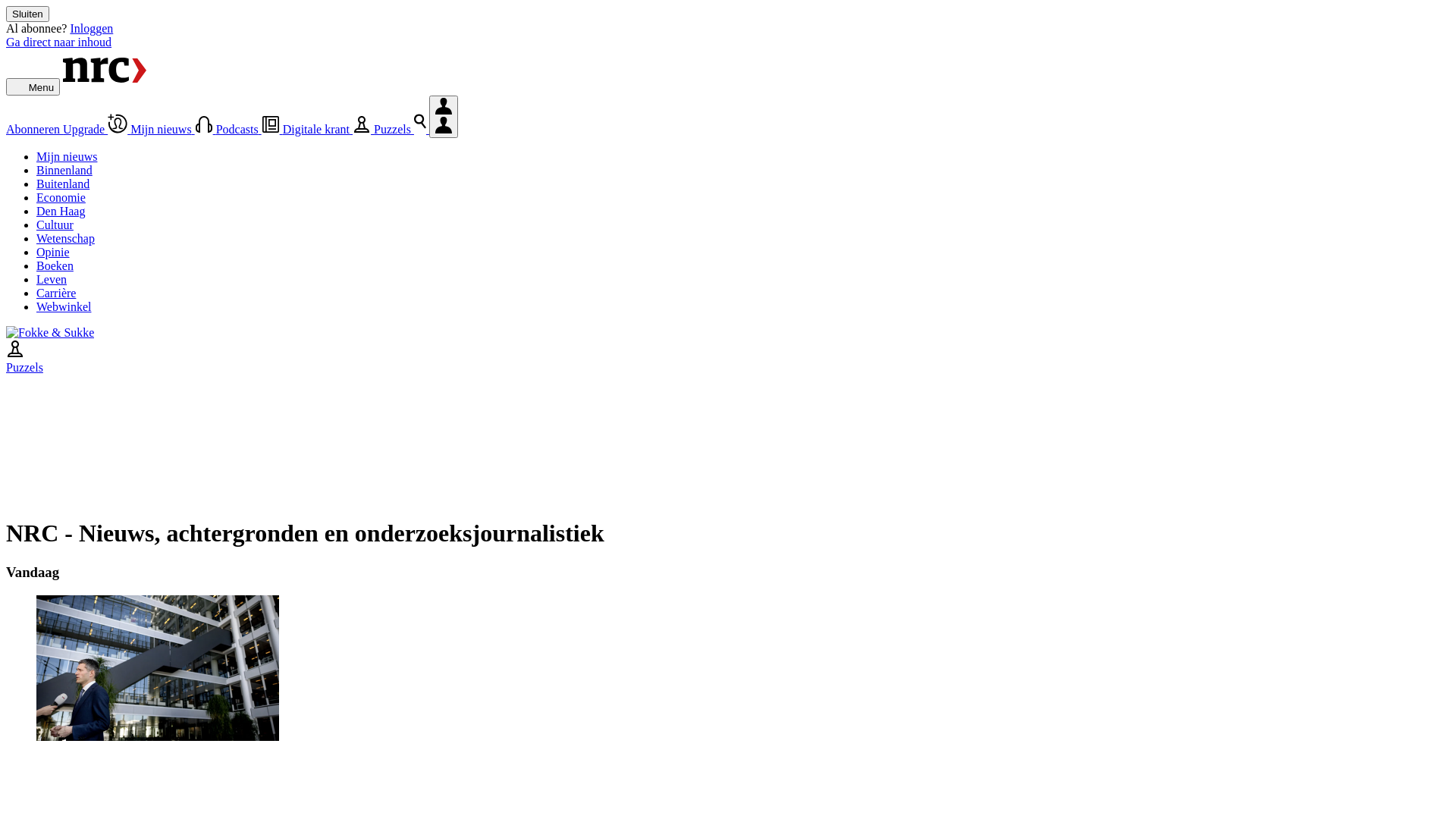 website screenshot of https://nrc.nl