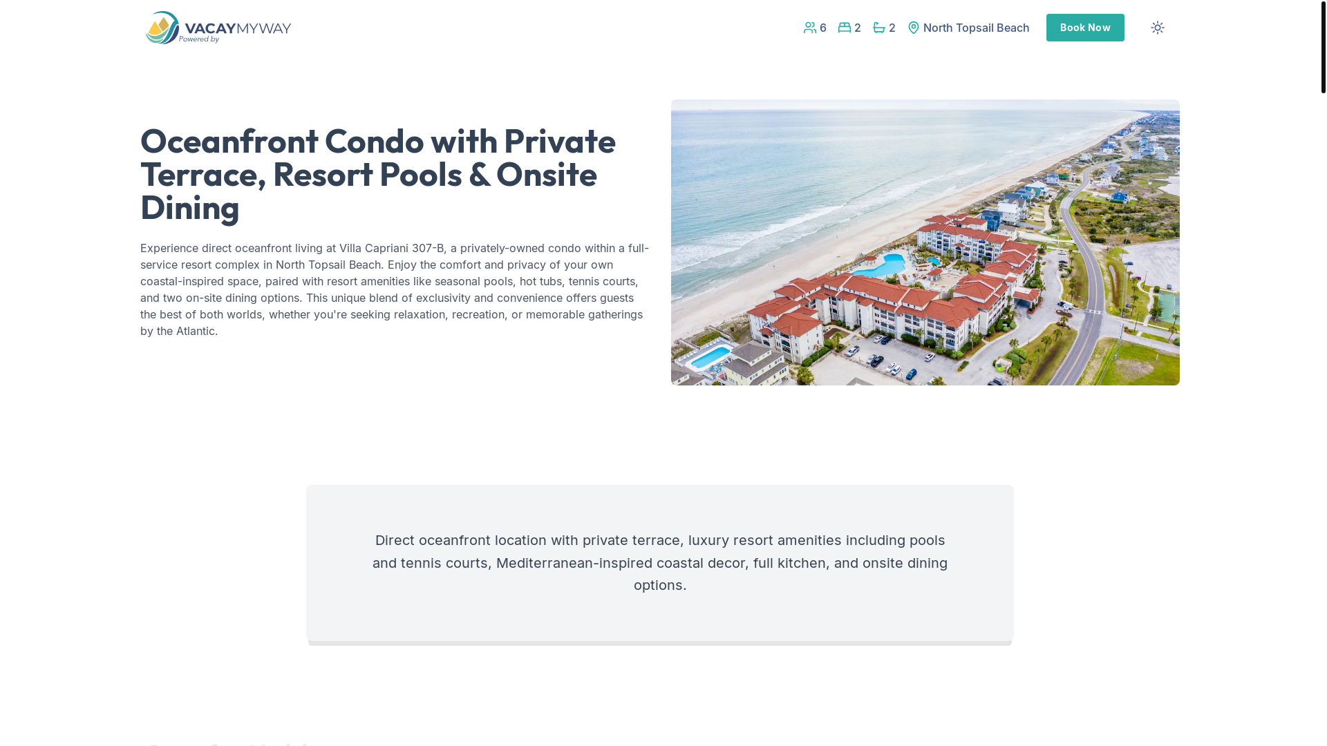 website screenshot of https://lavishsurf.vacations/
