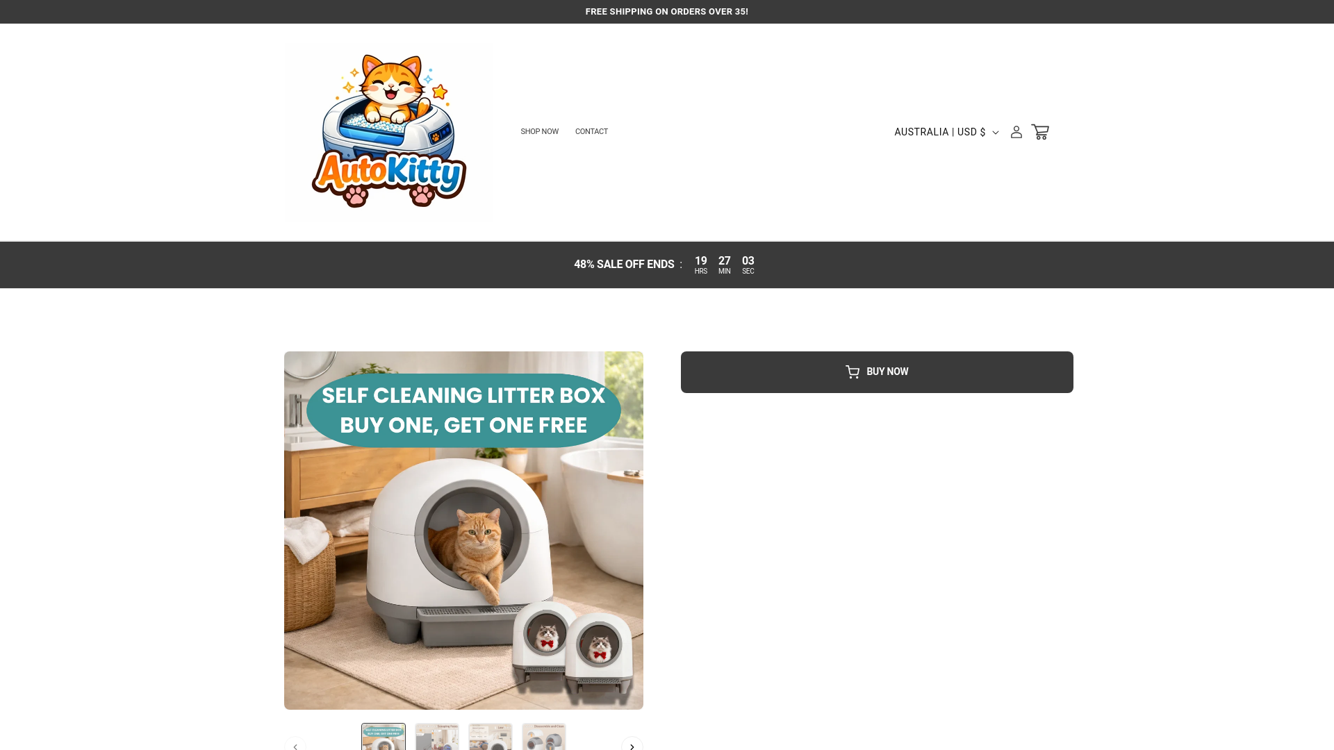 website screenshot of https://autokittystore.com/