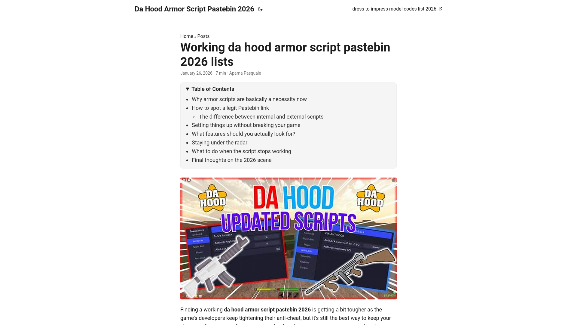 website screenshot of https://da-hood-armor-script-pastebin-2026.pages.dev/