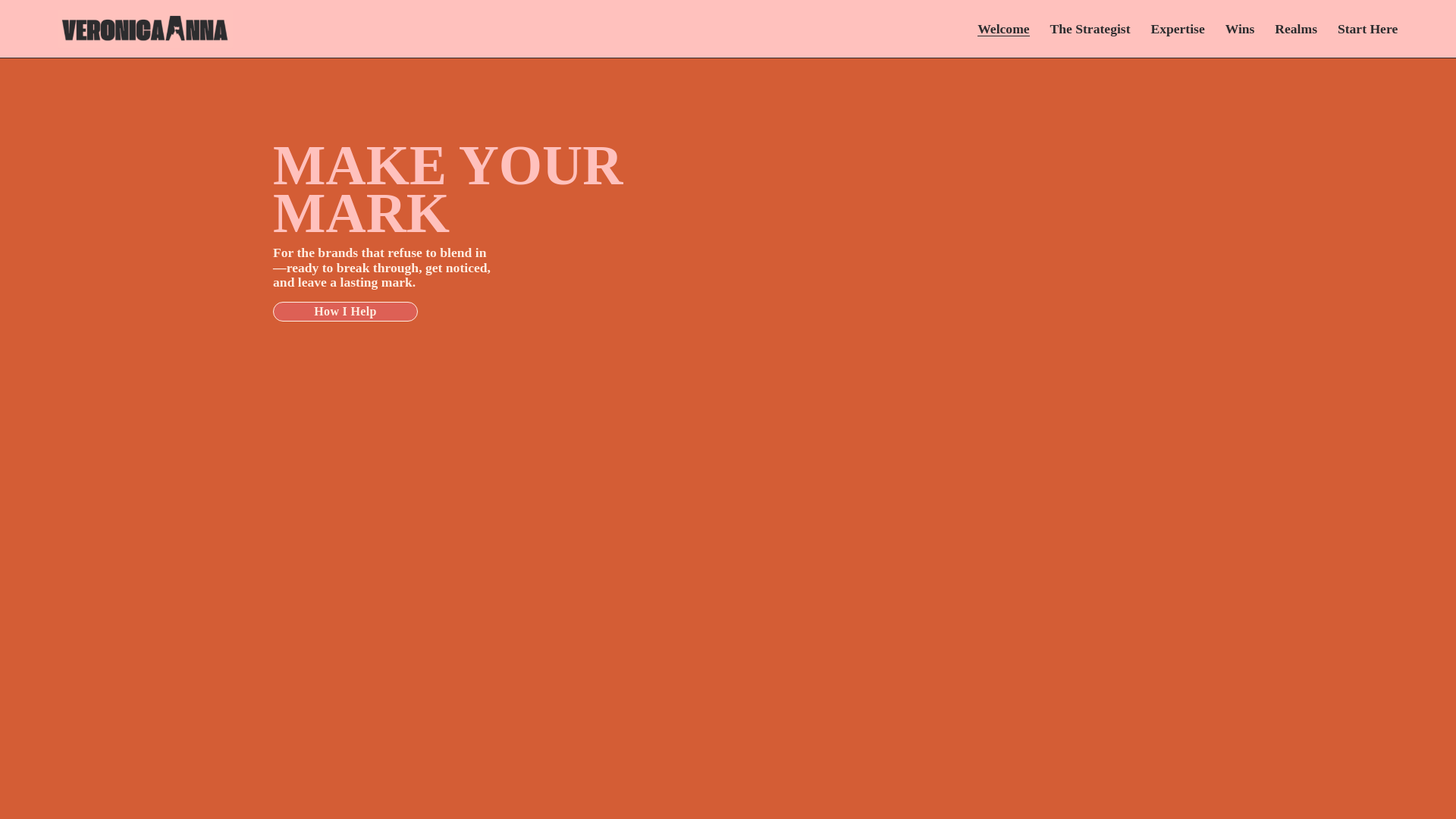 website screenshot of https://veronicaanna.com/