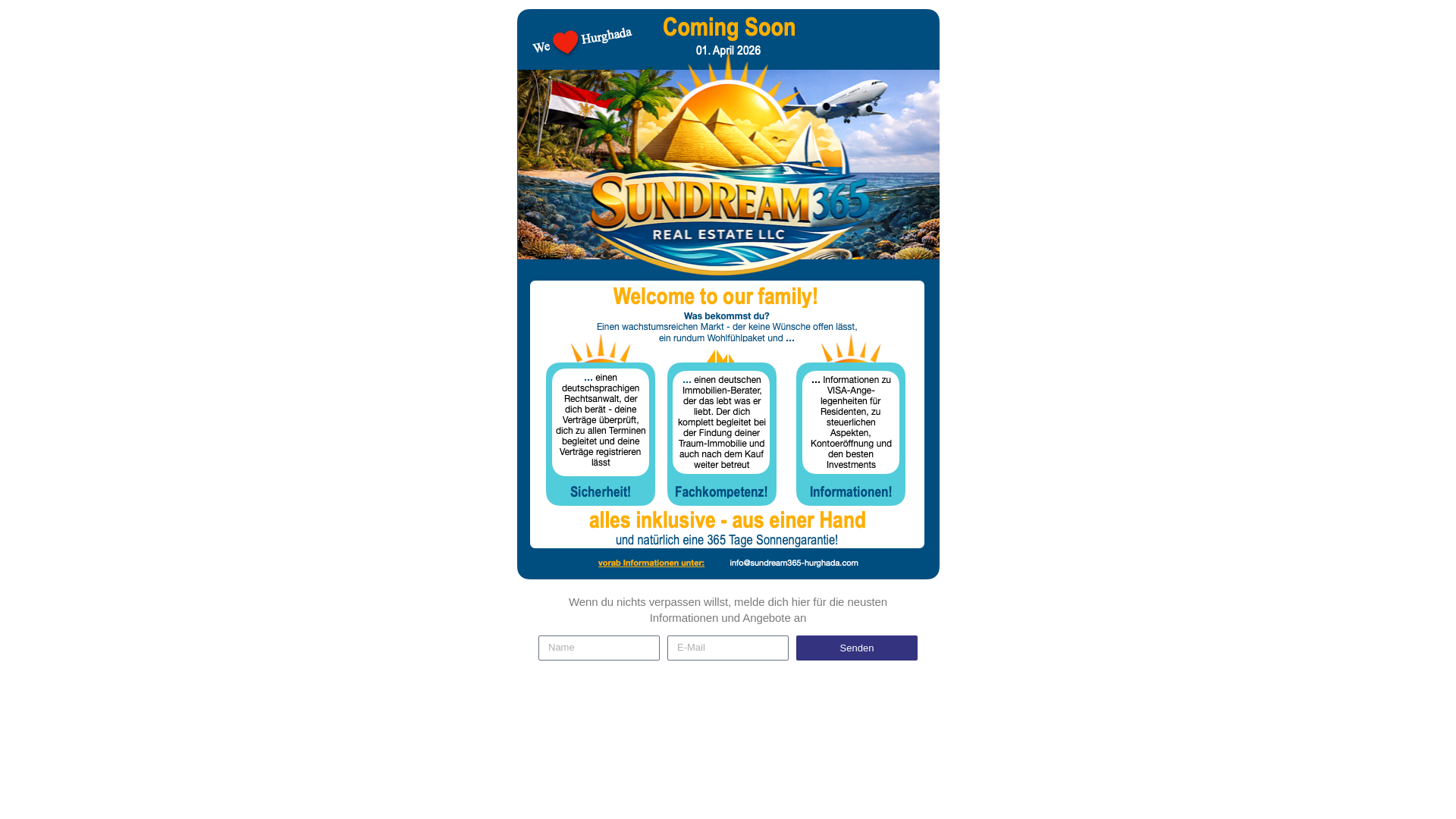 website screenshot of https://sundream-hurghada.com/