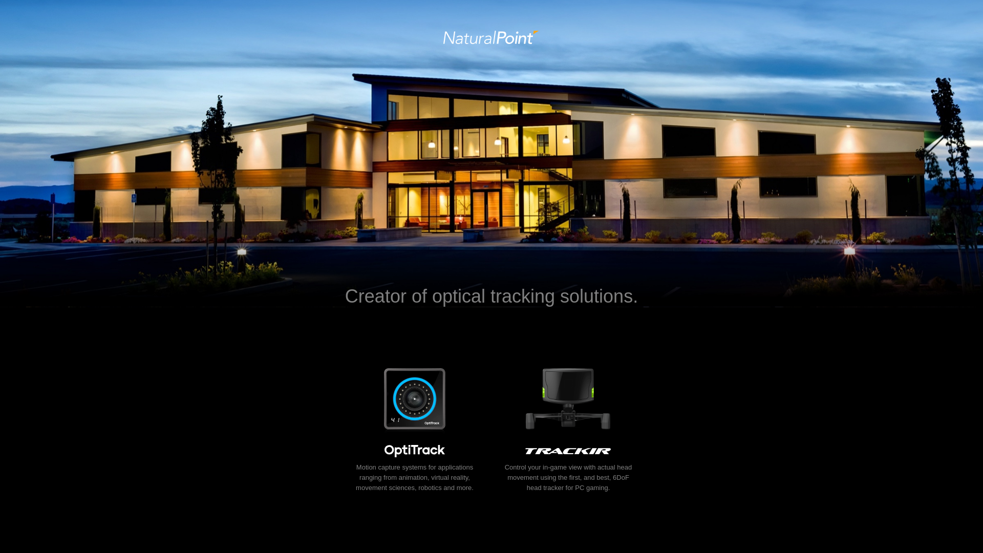 website screenshot of https://www.naturalpoint.com/