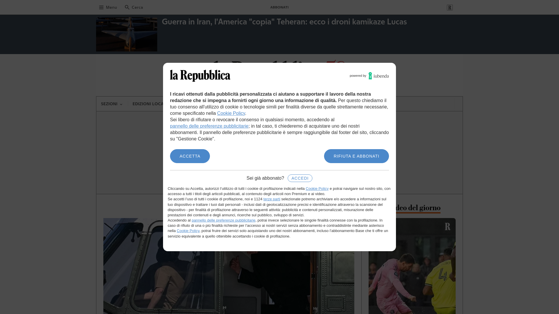 website screenshot of https://www.repubblica.it/?refresh_ce