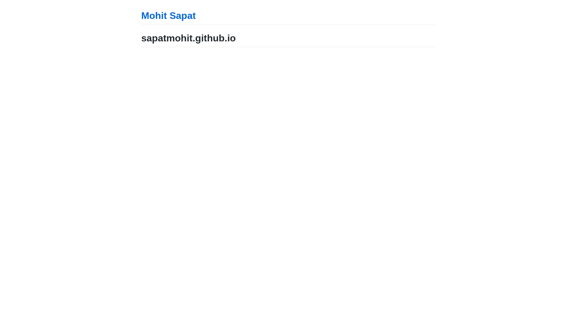 website screenshot of https://mohitsapat.me/