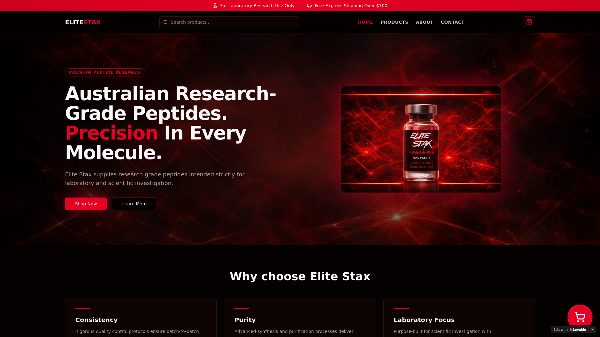 website screenshot of https://elitestax.shop/